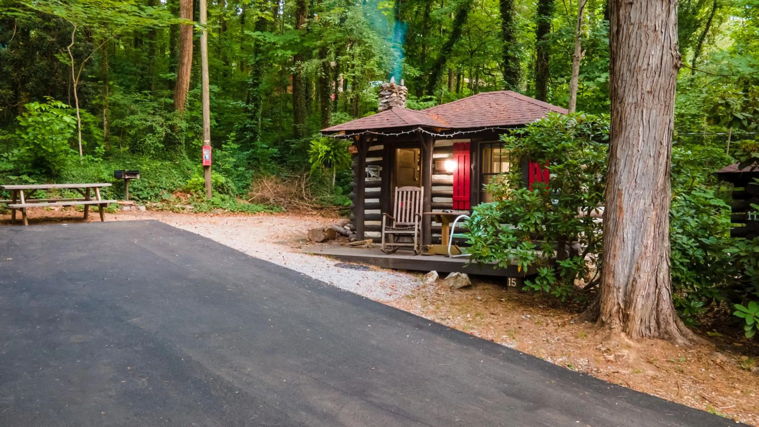 Patio in Log Cabin Motor Court