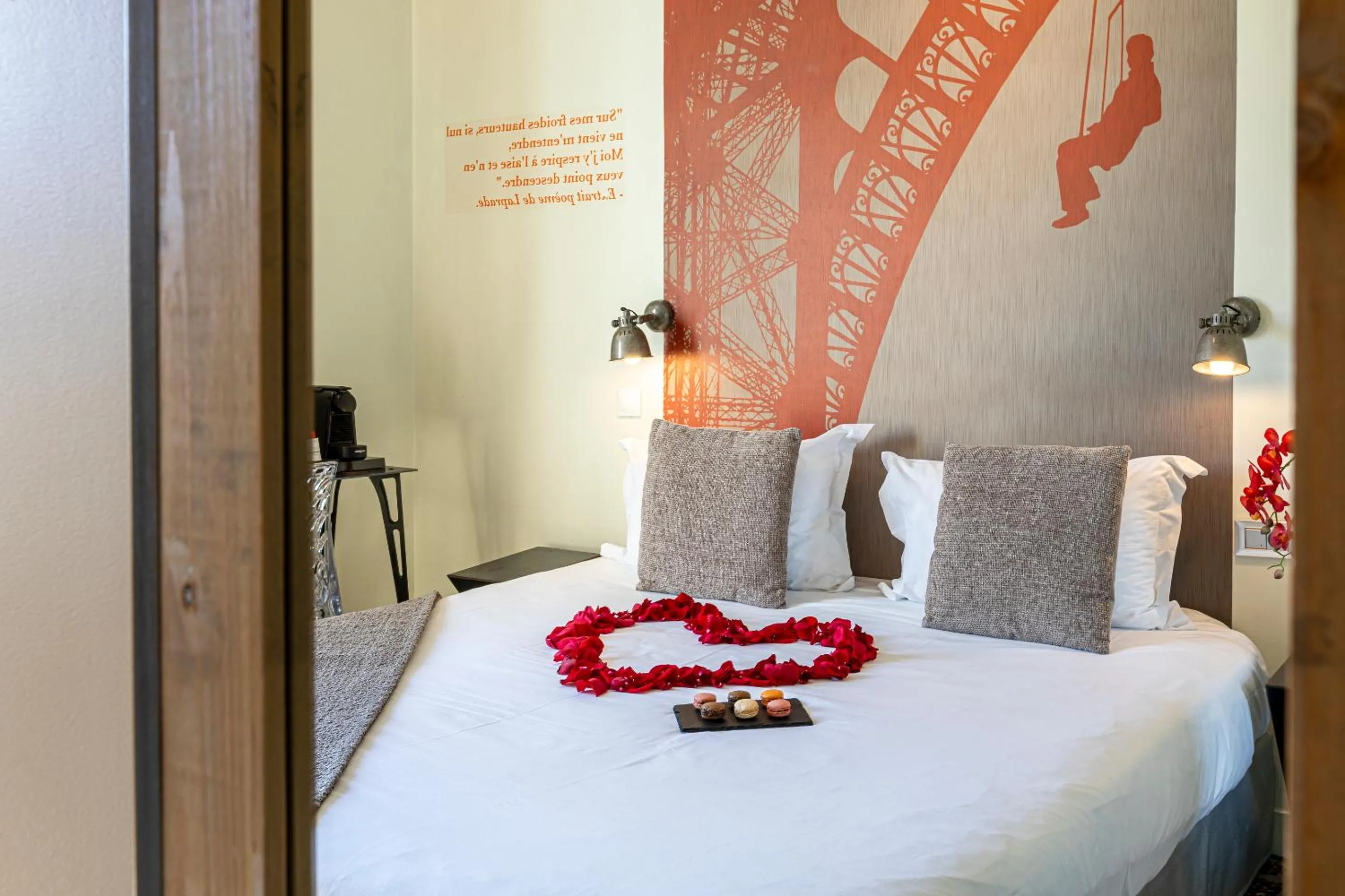 Bed in Hotel Alpha Paris Eiffel by Patrick Hayat