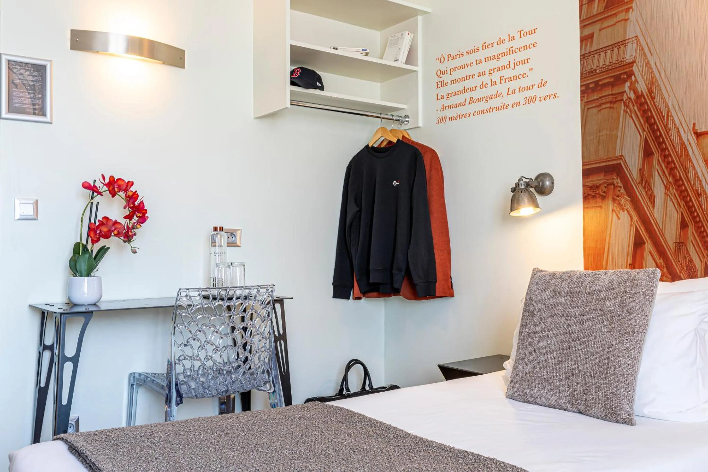 Bed in Hotel Alpha Paris Eiffel by Patrick Hayat