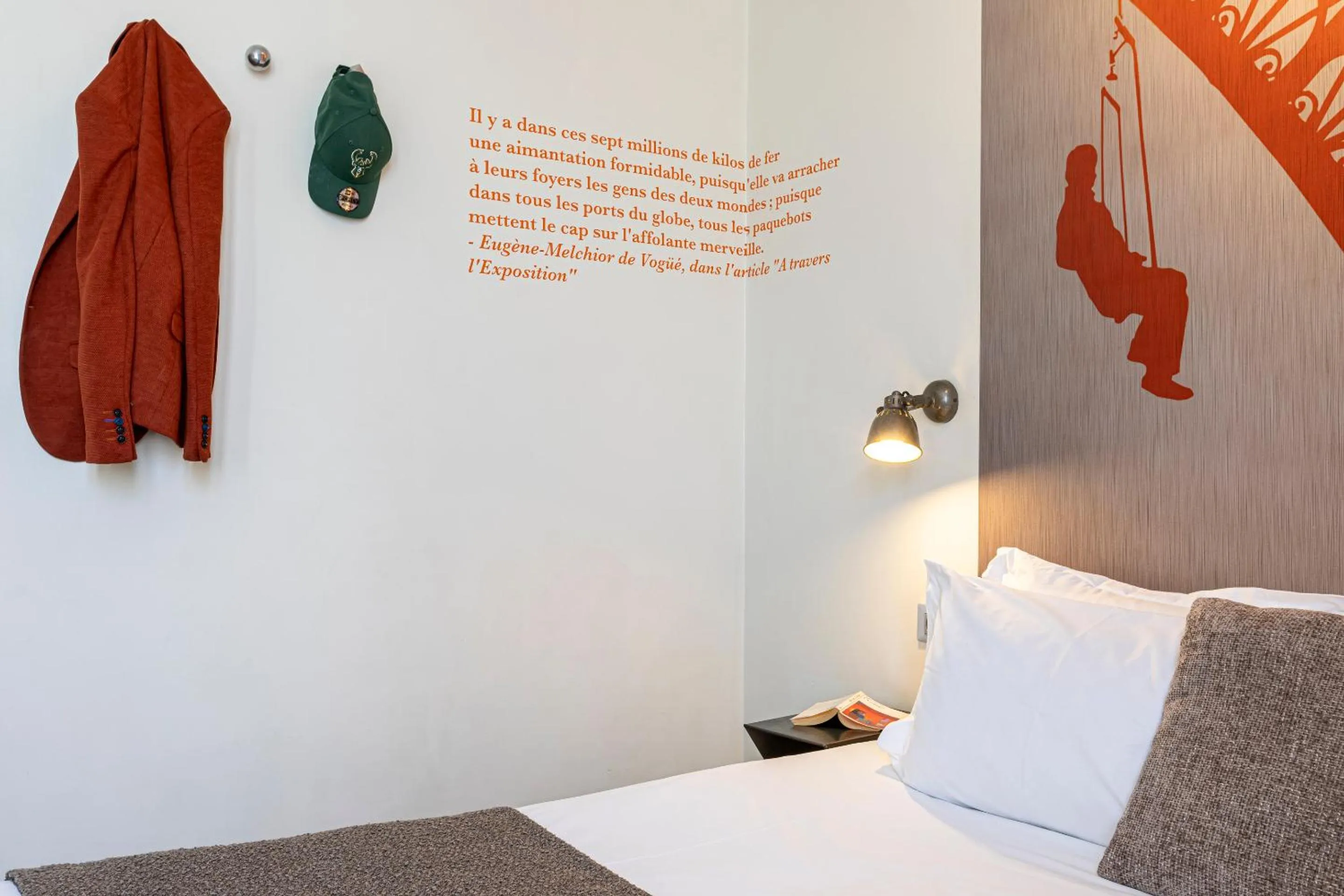 Bed in Hotel Alpha Paris Eiffel by Patrick Hayat