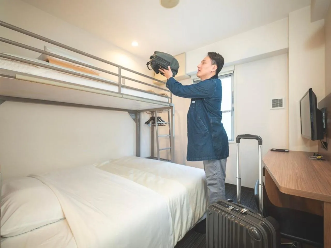 Photo of the whole room, Bed in Super Hotel JR Shin-Osaka Higashiguchi