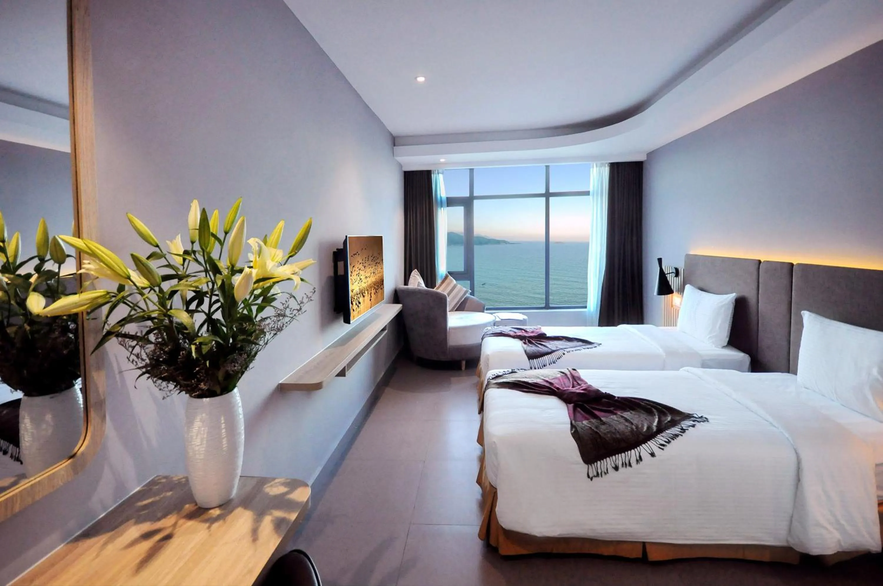 View (from property/room), Bed in Anrizon Hotel Nha Trang