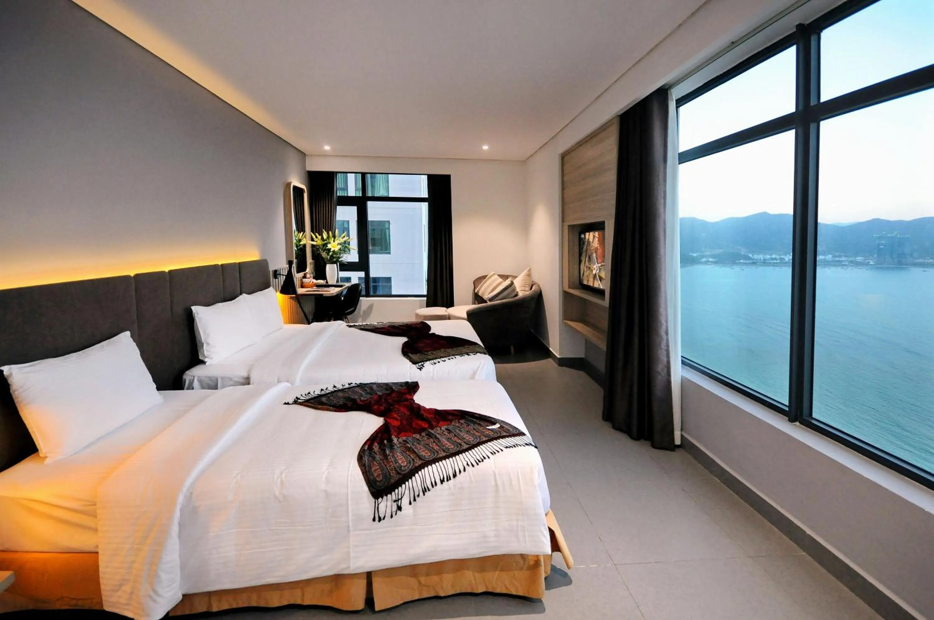 Sea view, Bed in Anrizon Hotel Nha Trang