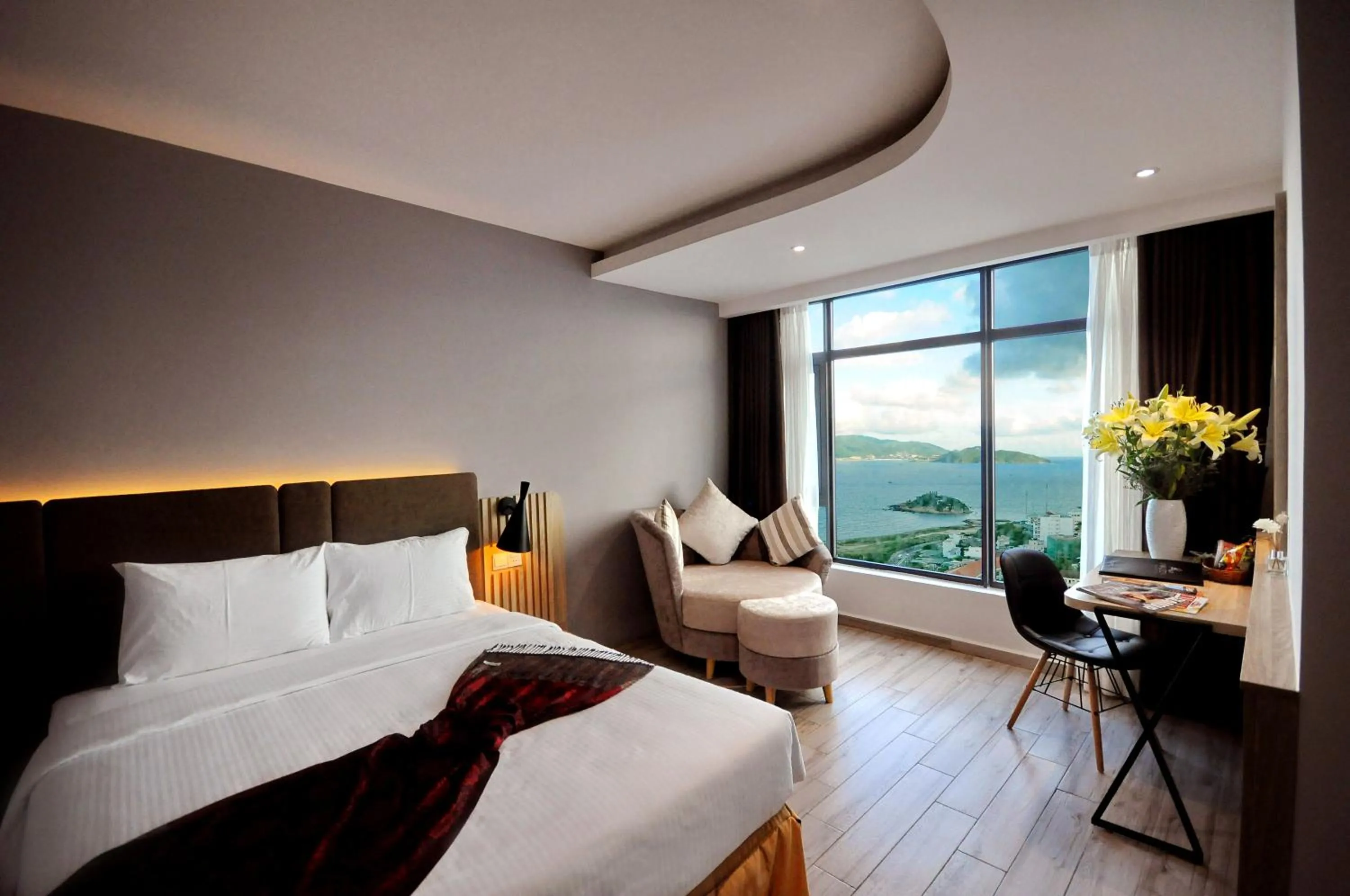 View (from property/room), Bed in Anrizon Hotel Nha Trang