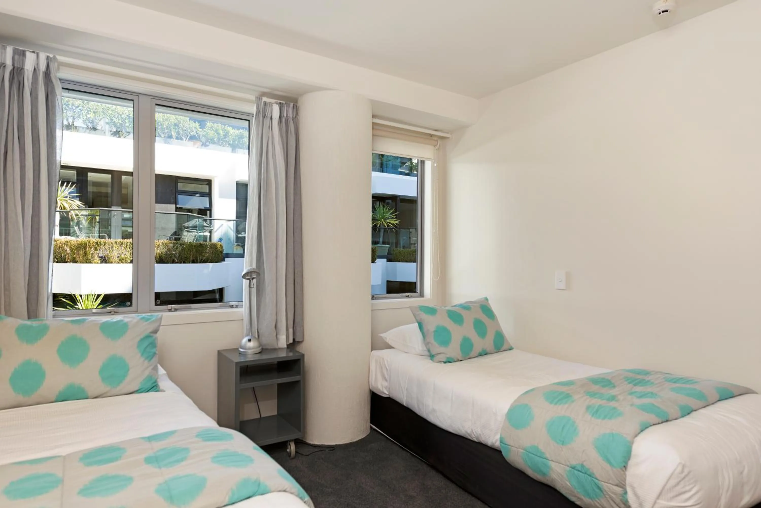 Bedroom, Bed in Pavilion Beachfront Apartments