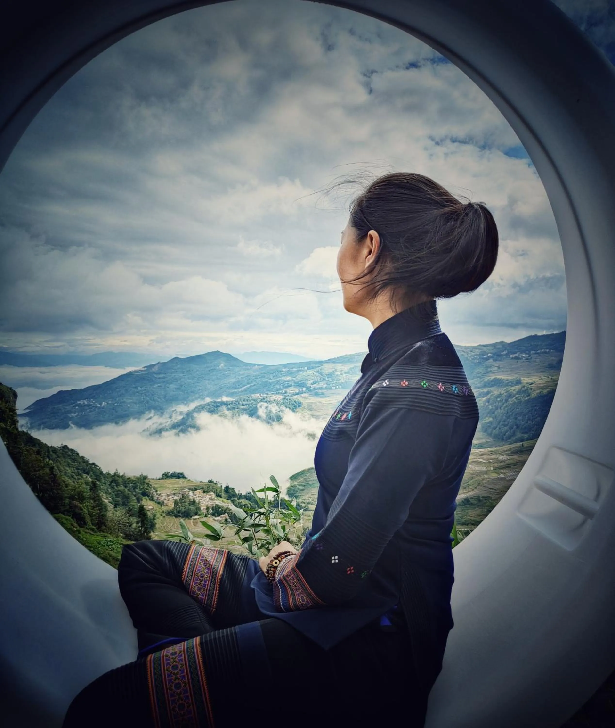 Inner courtyard view in Beyond The Cloud