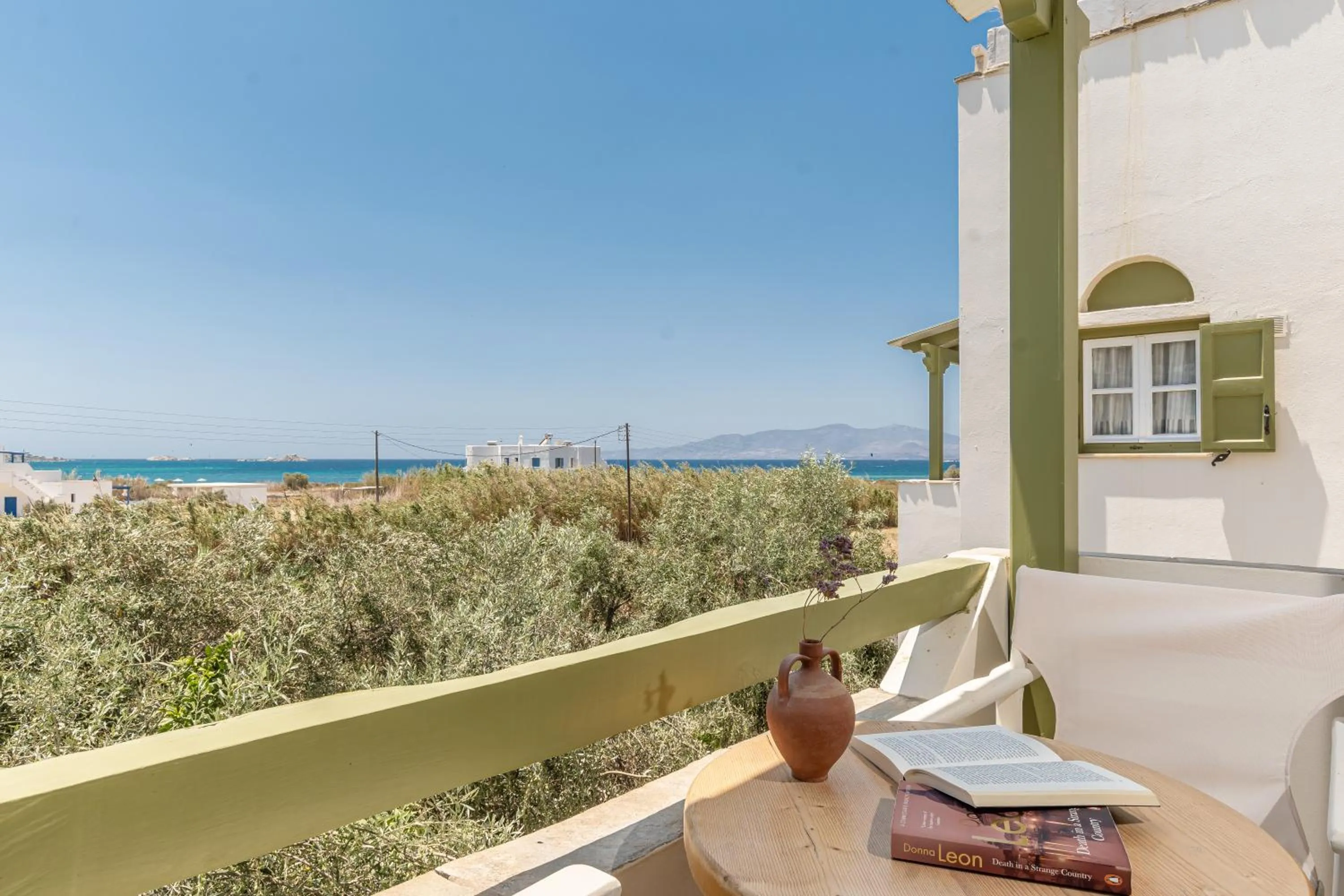 Balcony/Terrace in Studios Vrettos Beachfront Hotel