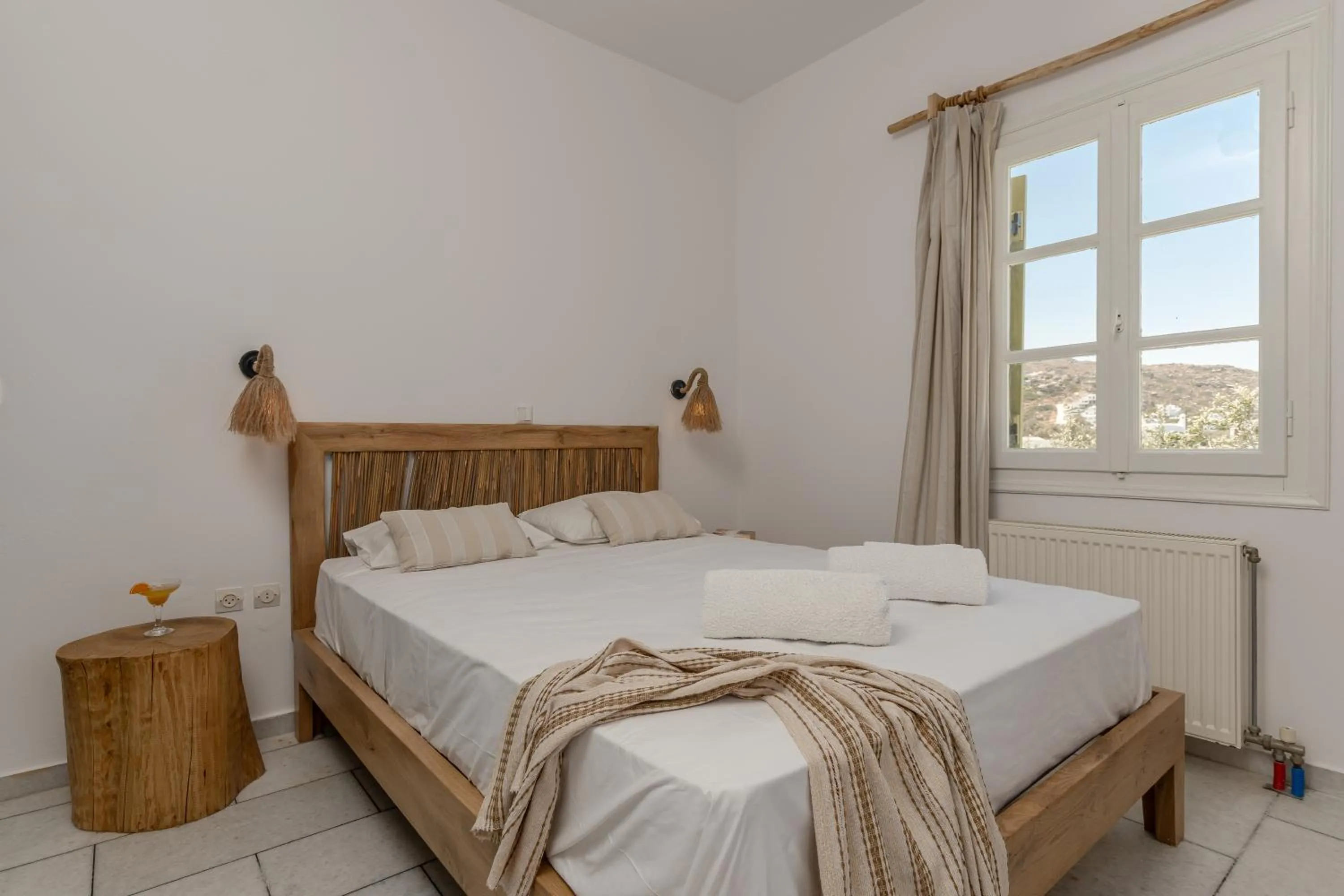 Bedroom, Bed in Studios Vrettos Beachfront Hotel