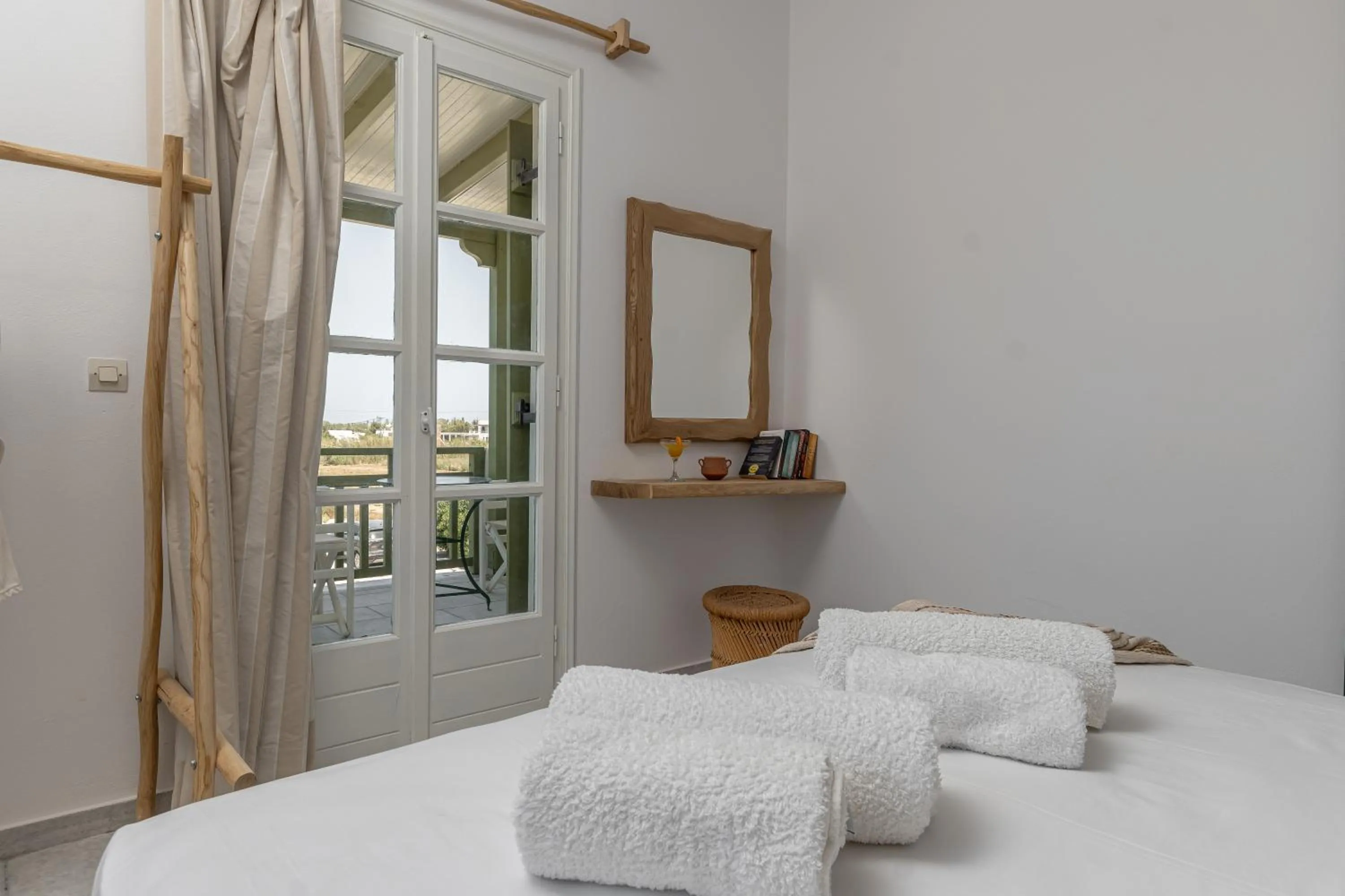 Bedroom, Bed in Studios Vrettos Beachfront Hotel