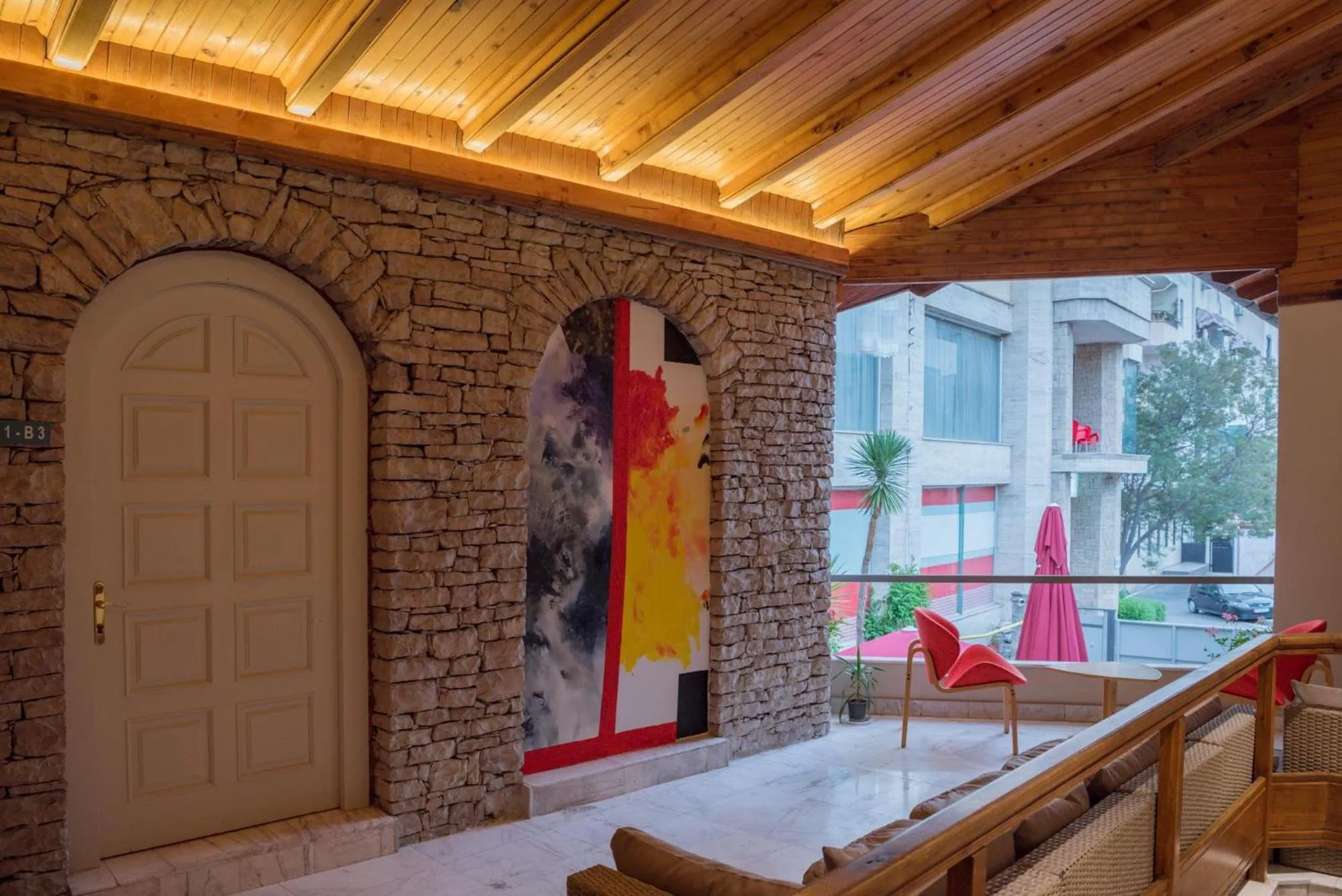 Patio, Bed in Mosaic Home