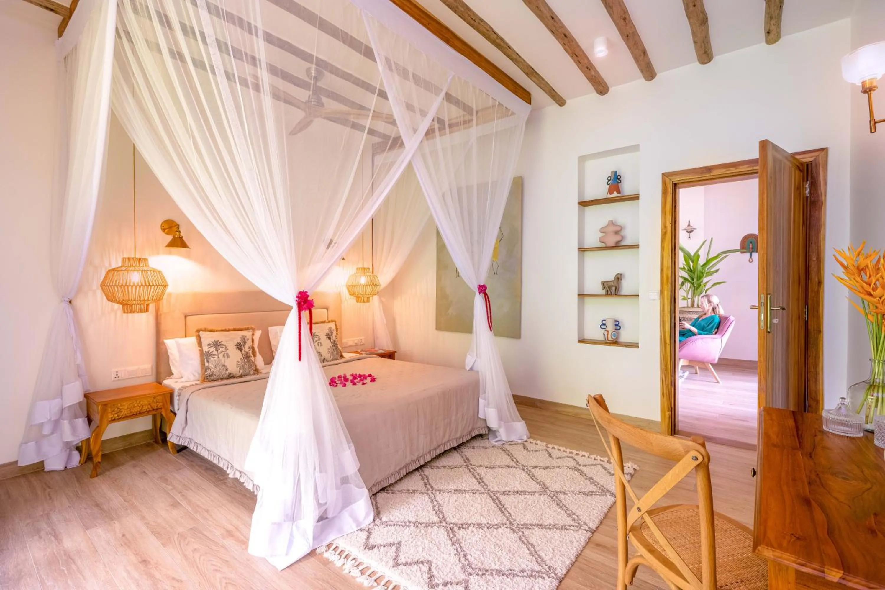 Bed in Zanzi Resort Private Paradise