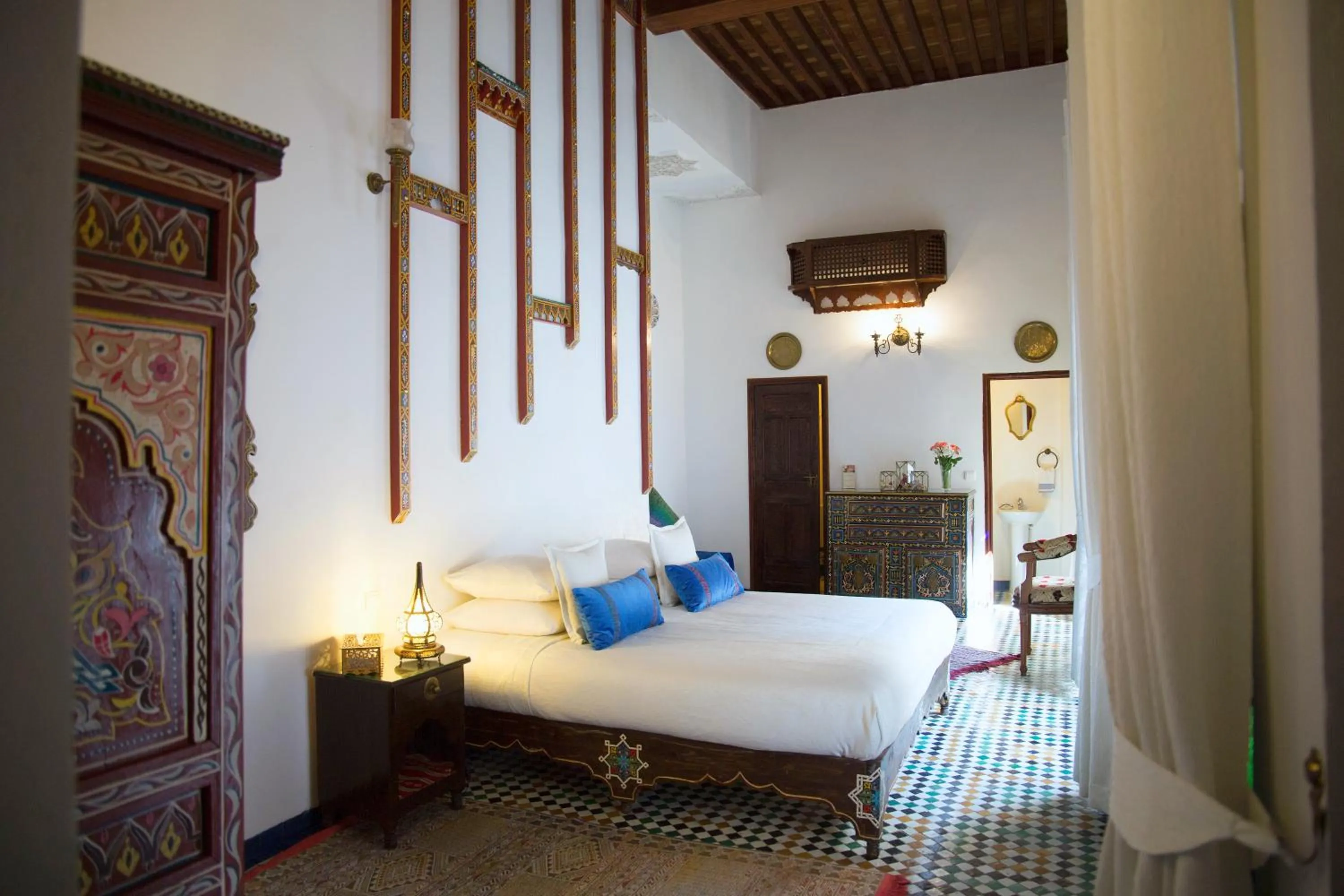 Bed in Riad Fes Kettani