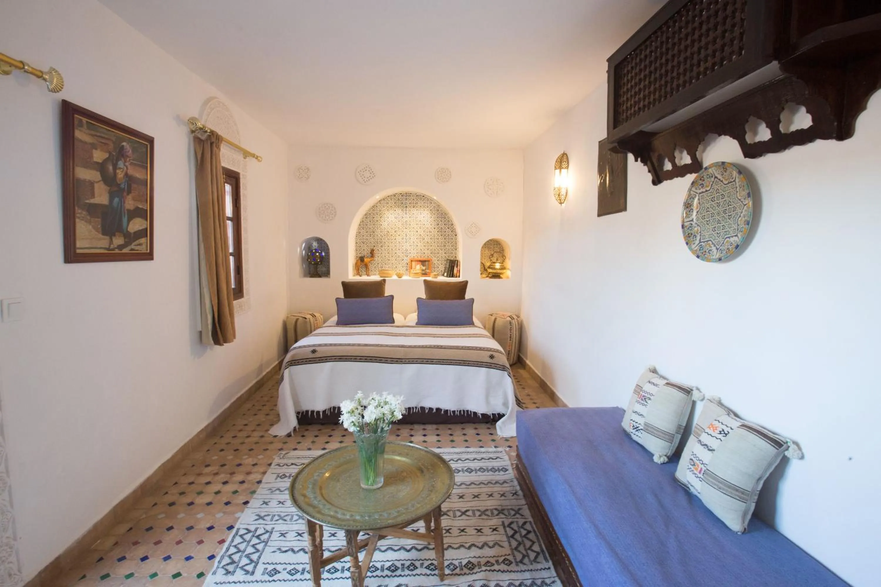 Bed in Riad Fes Kettani