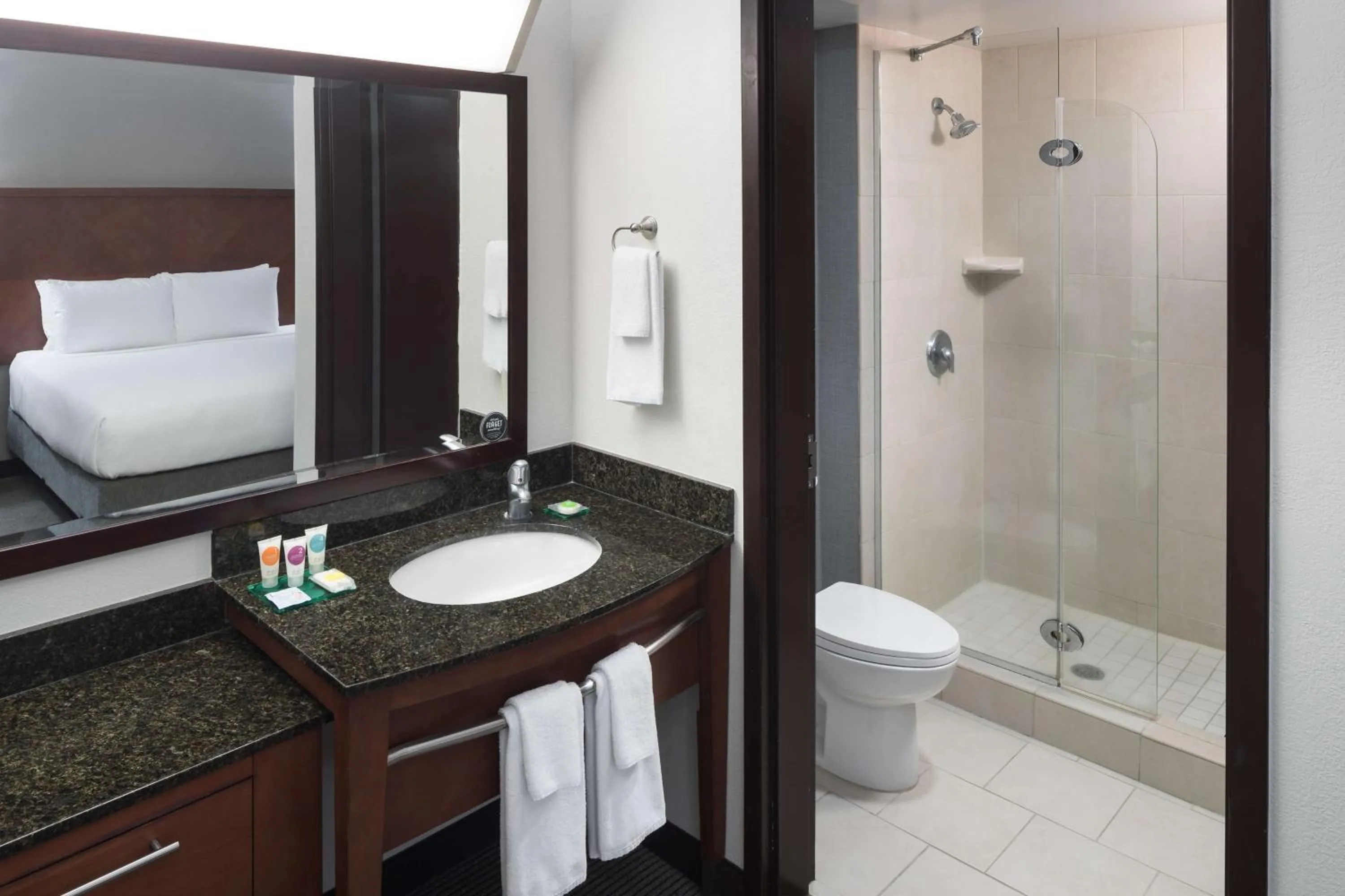 Bathroom, Bed in Hyatt Place Jacksonville Airport