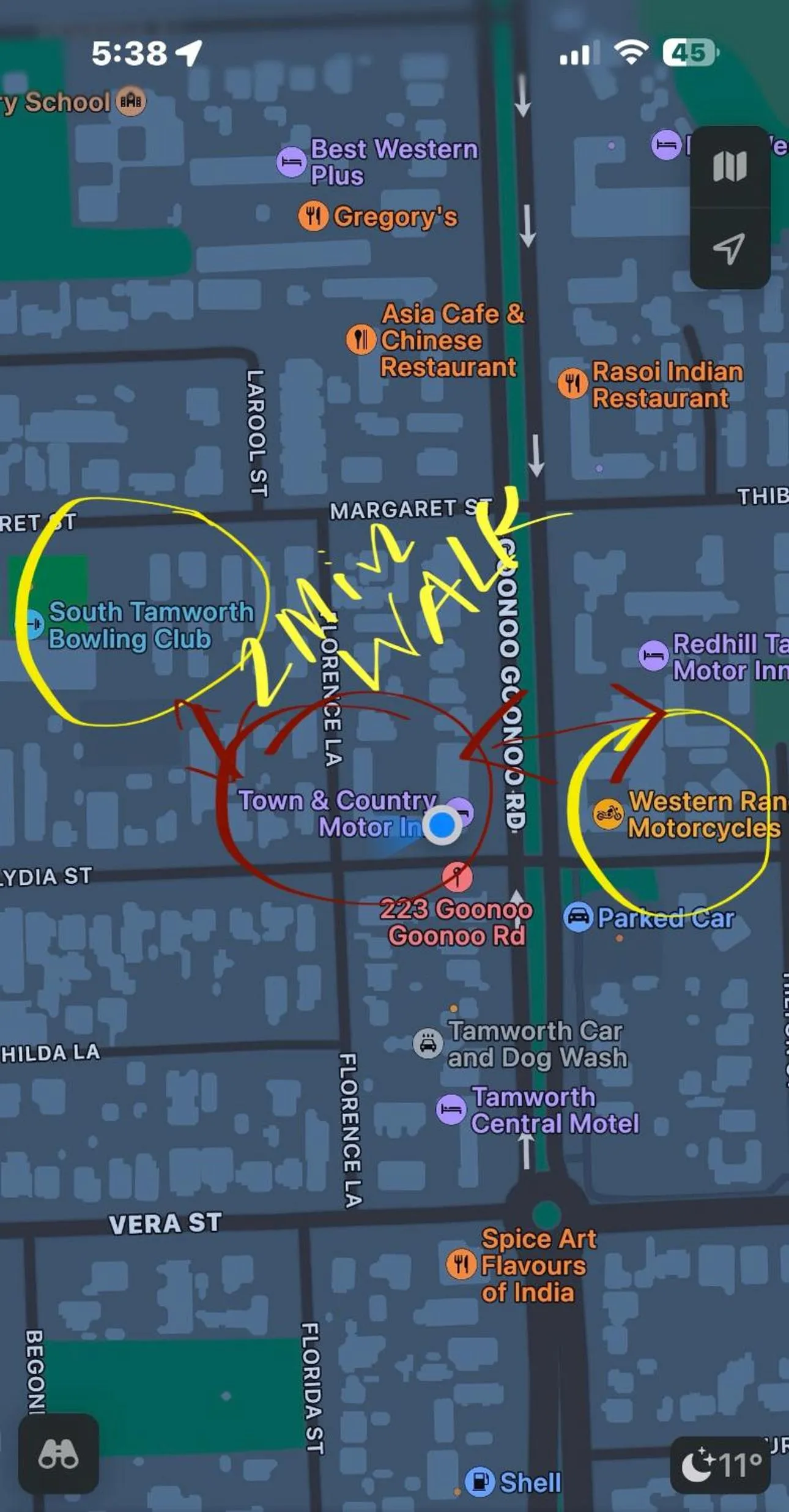 Street view in Town and Country Motor Inn