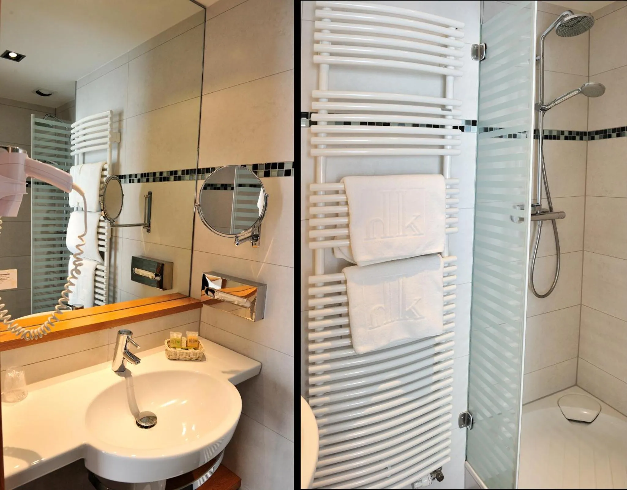 Shower in Hôtel Restaurant Logis Auberge Sundgovienne