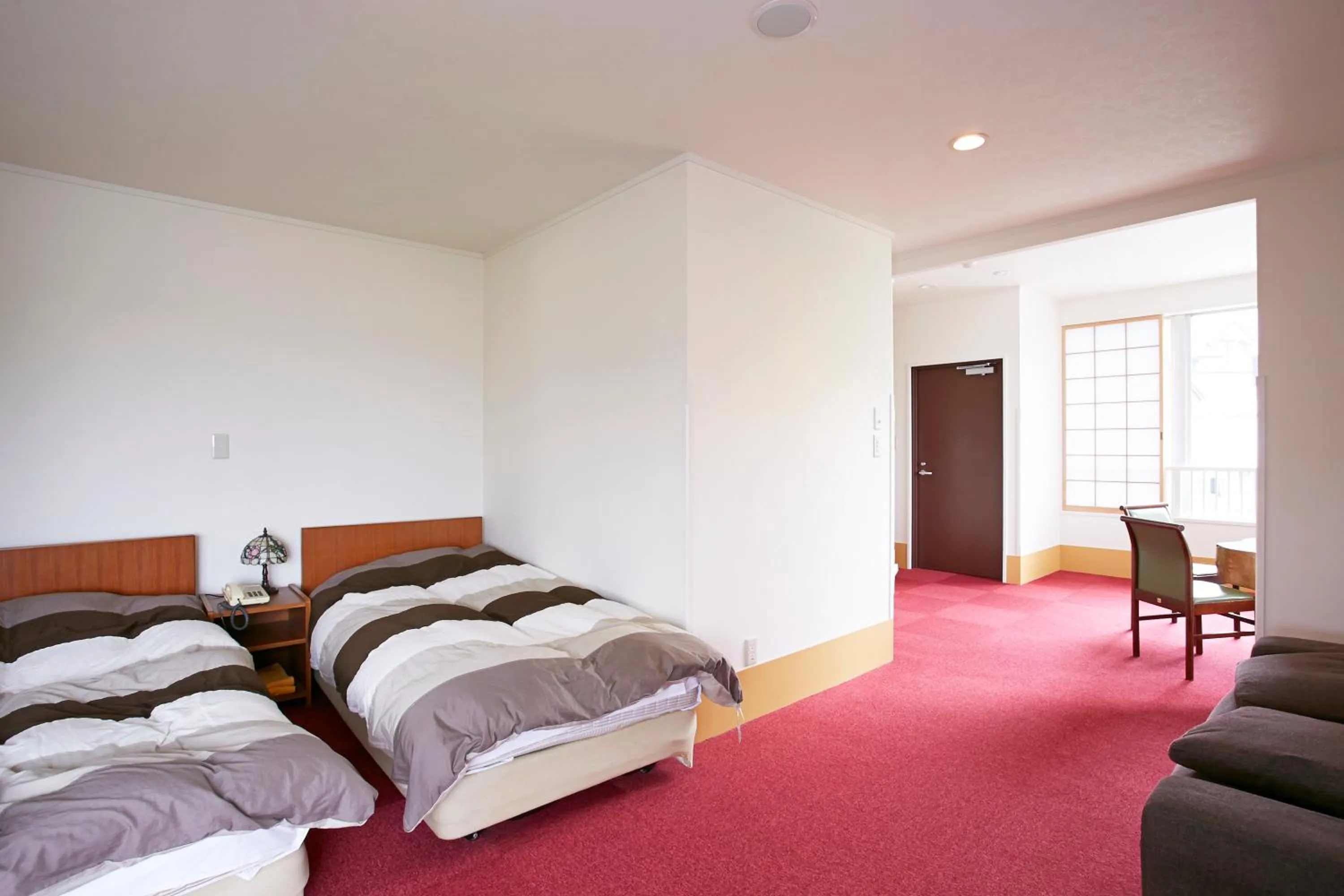 Bed in Shiga Lake Hotel