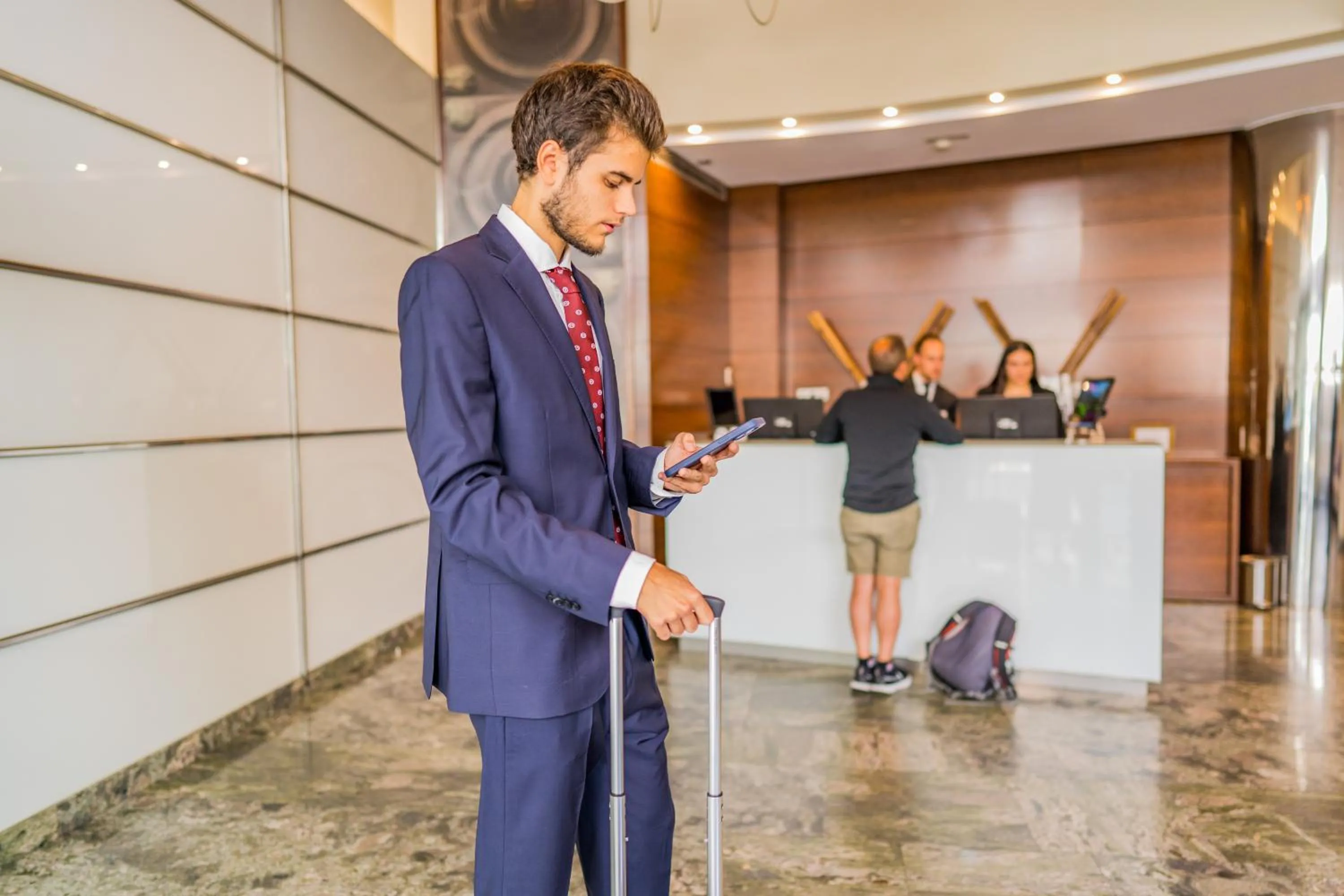 Lobby or reception in Hotel Compostela