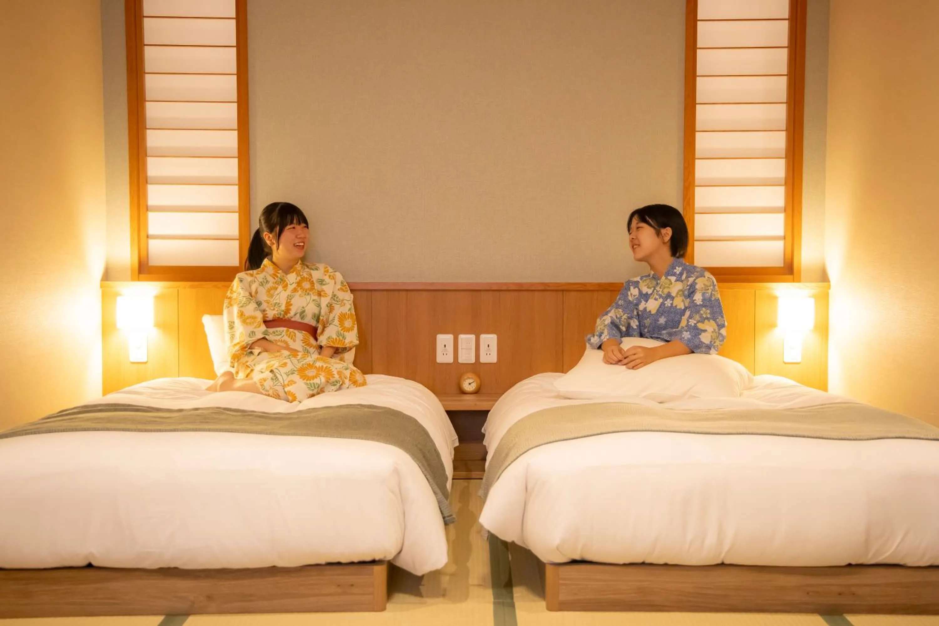 People, Bed in Onyado Yuinosho, Shirakawago