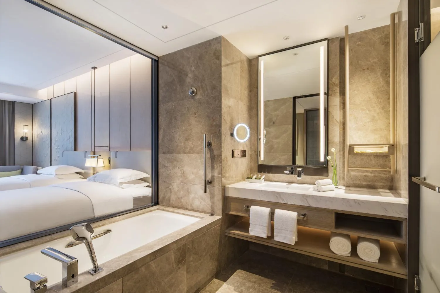 Bathroom, Bed in Hilton Chengdu Chenghua - Close to Panda Base and Chunxi Road