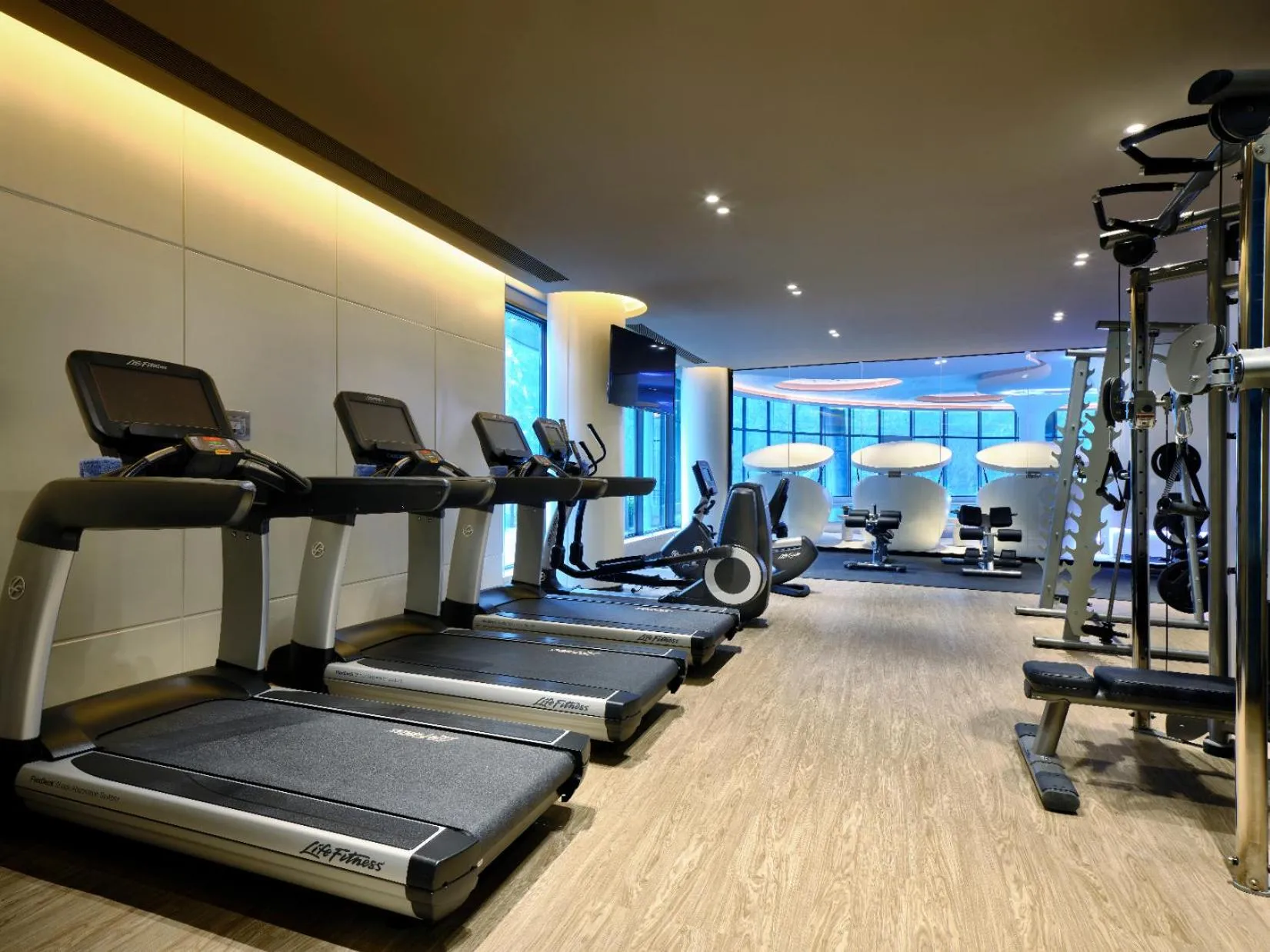 Fitness centre/facilities in InterContinental Shanghai Wonderland, an IHG Hotel