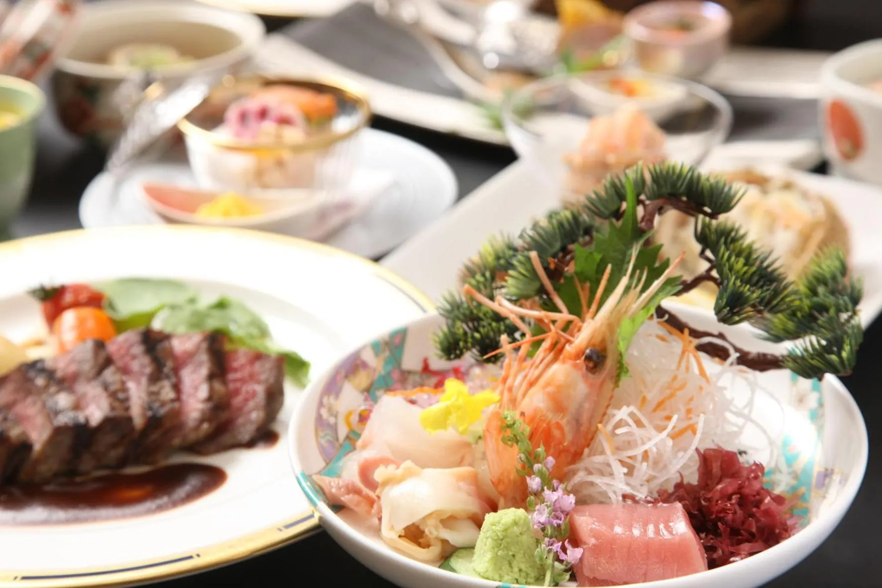 Dinner in Noboribetsu Grand Hotel