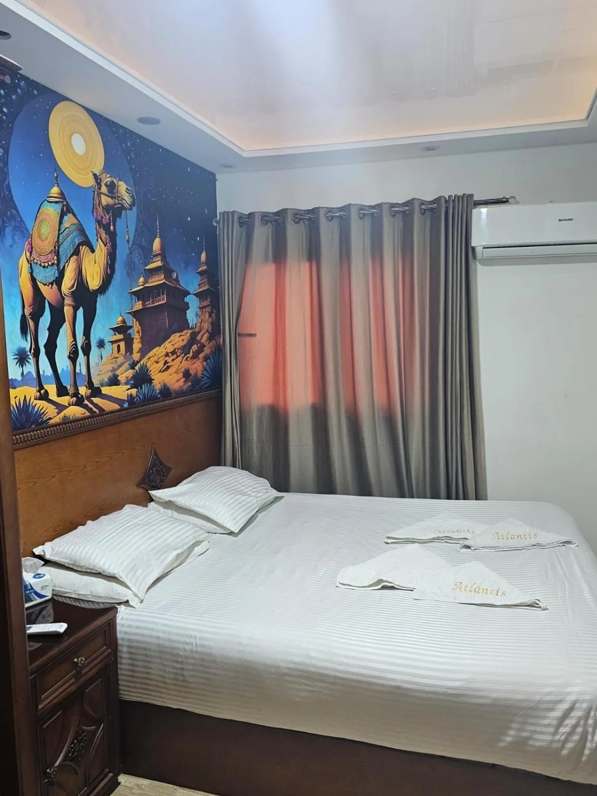 Bed in Atlantis Pyramids Inn