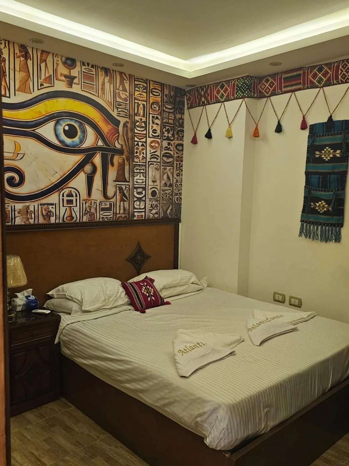 Bed in Atlantis Pyramids Inn