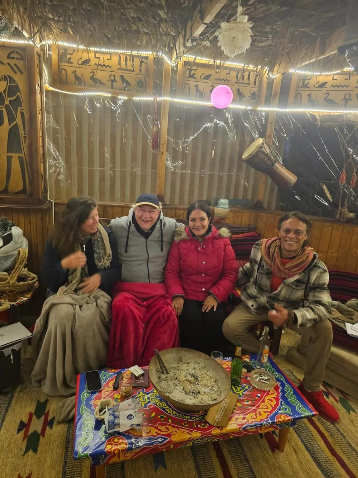 People in Atlantis Pyramids Inn