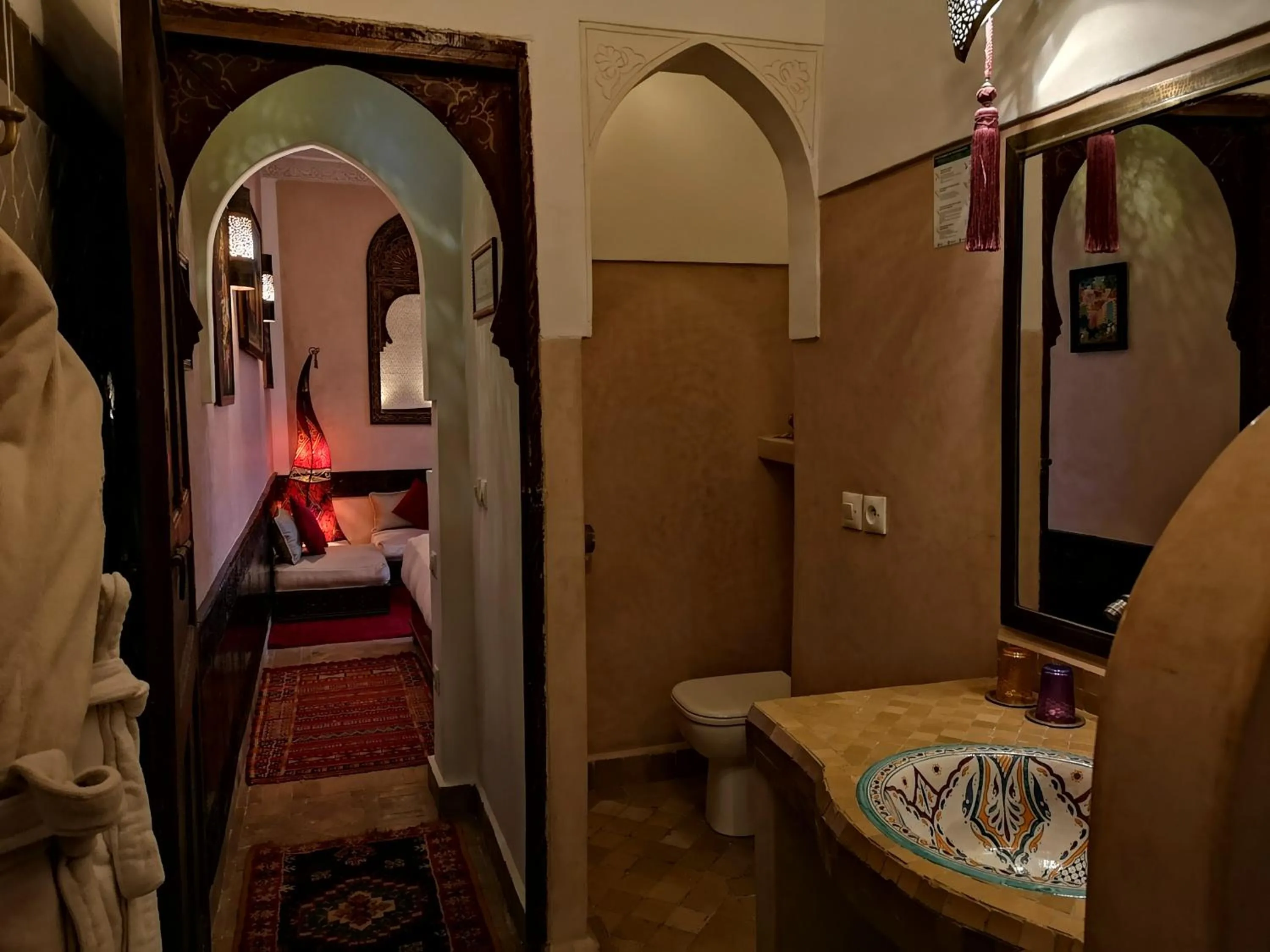 Bathroom, Bed in Riad Charme d'Orient Adults Only