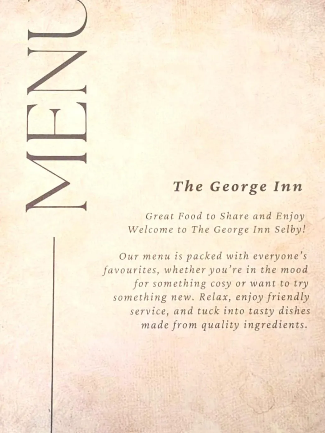 Restaurant/places to eat in The George Inn