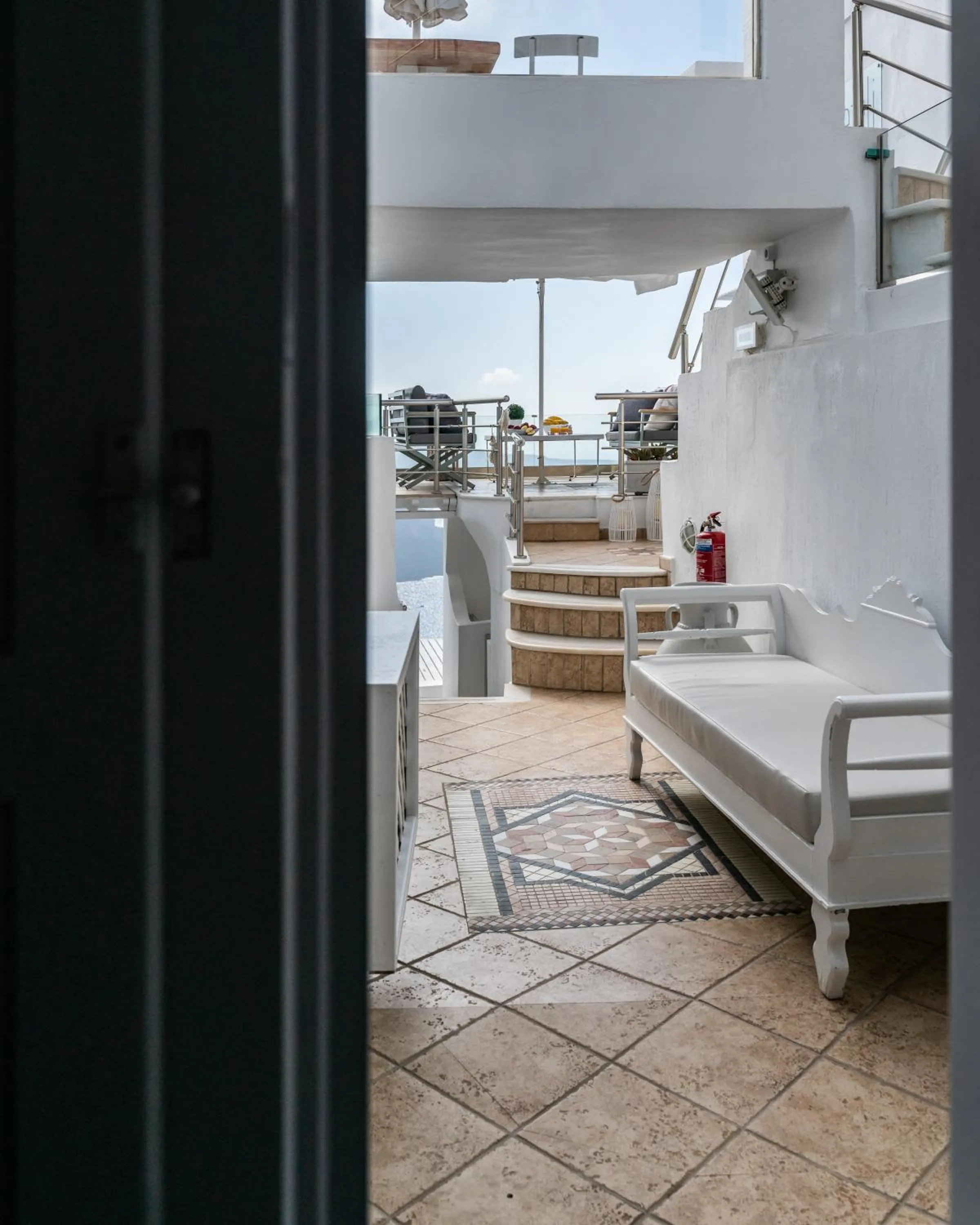 Patio, Bed in Nefeli Homes - Adults Only