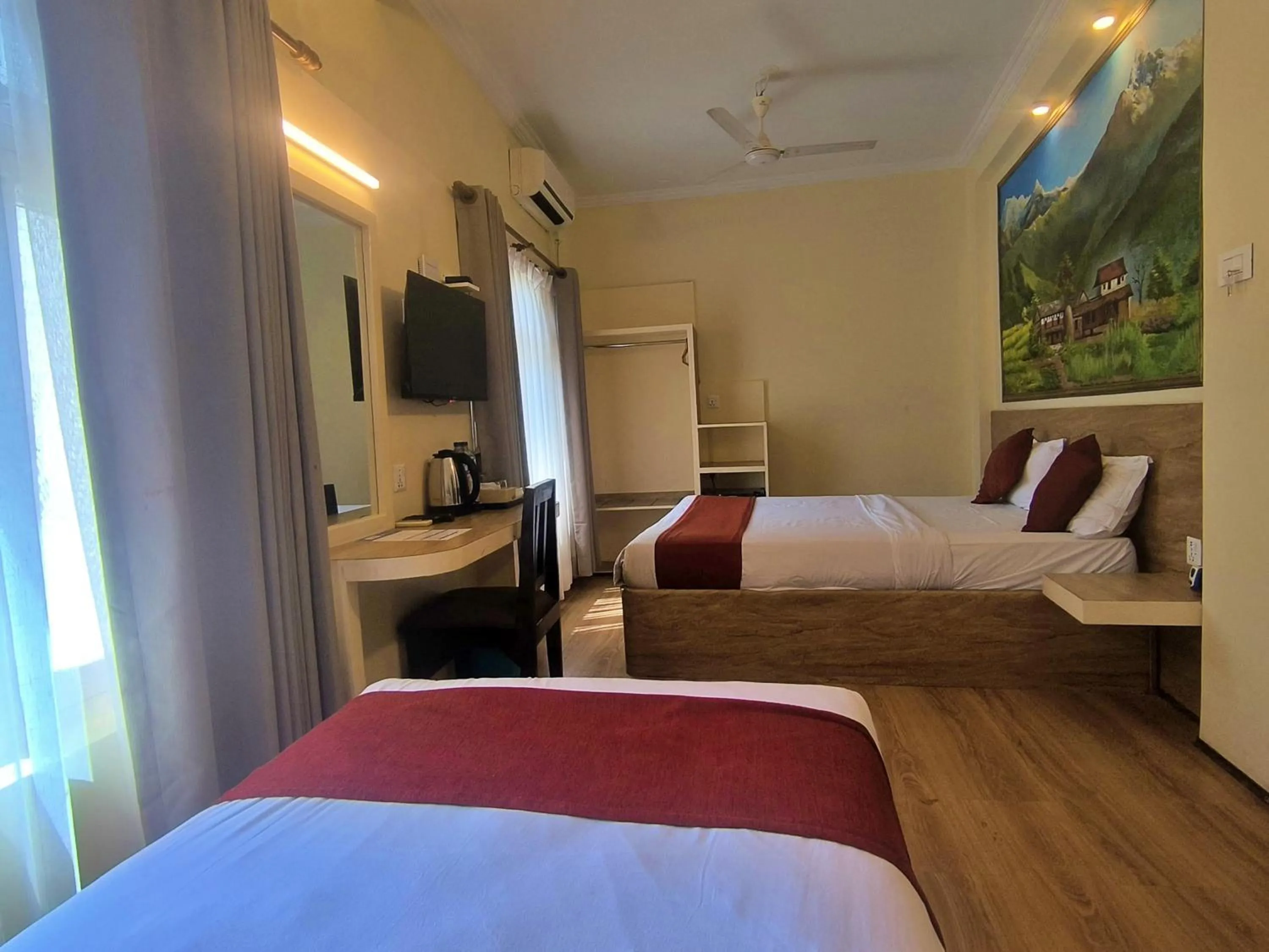 Bed in Hotel Peaceland Lumbini