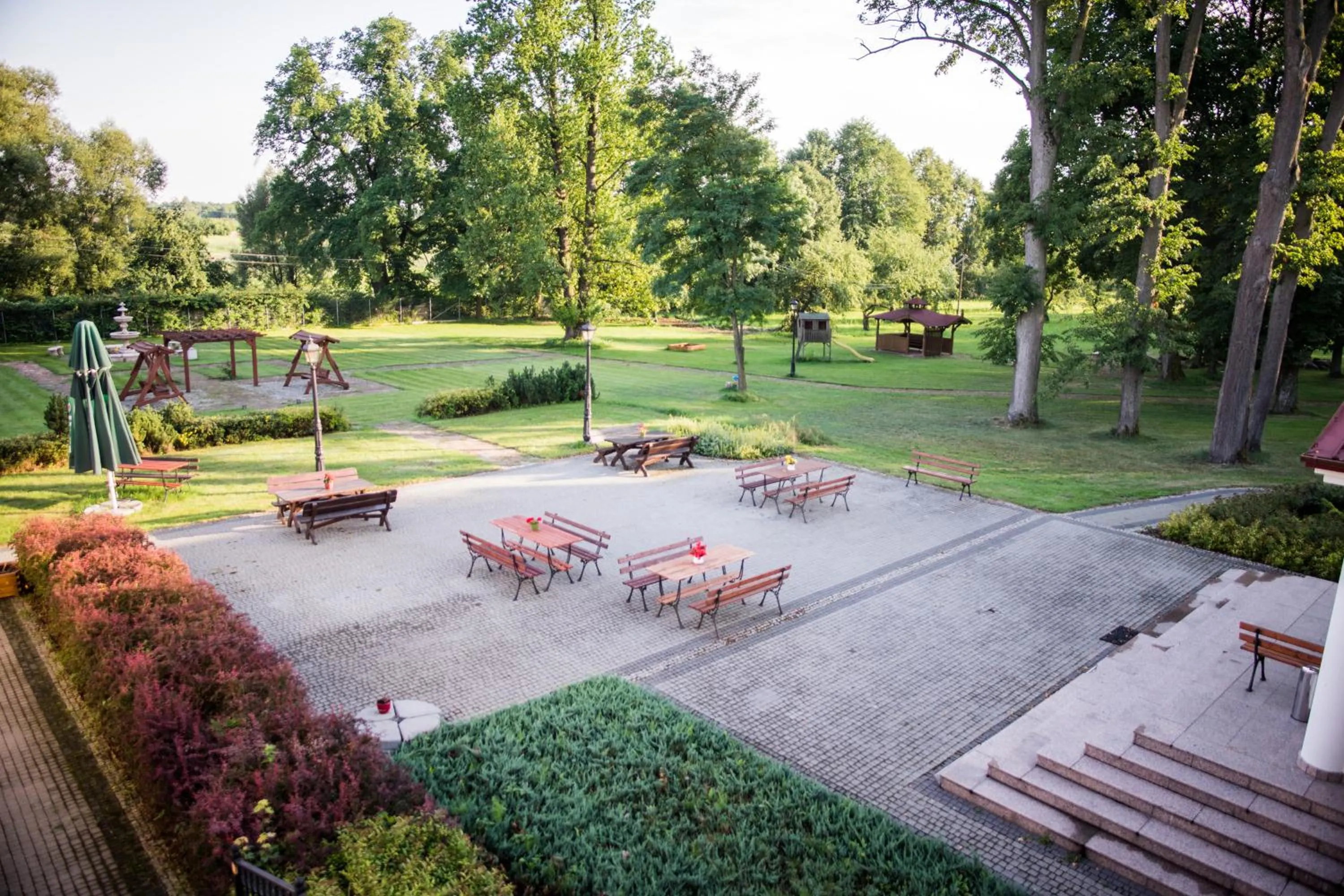 Garden view in Dworek Korytków