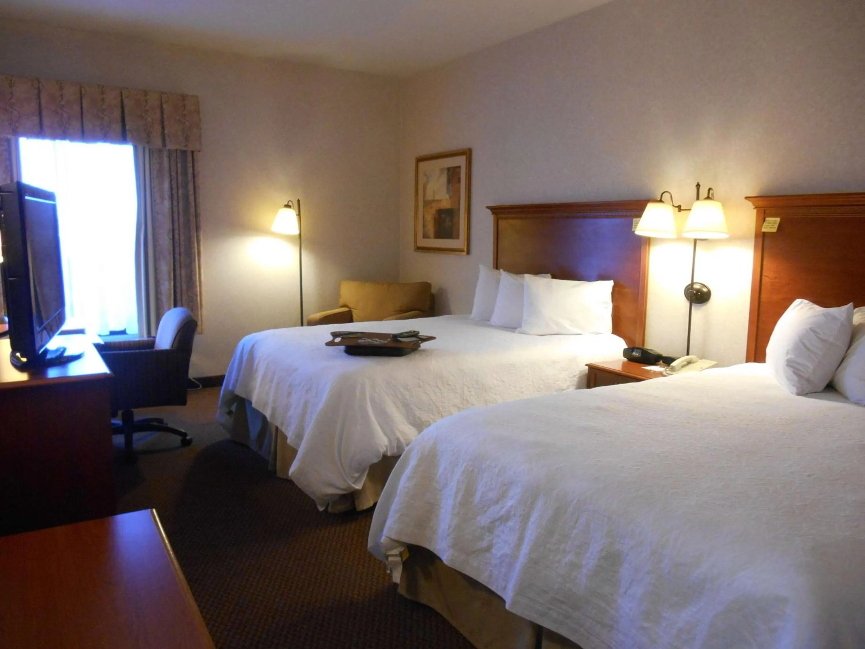 Bed in Hampton Inn Columbus-International Airport