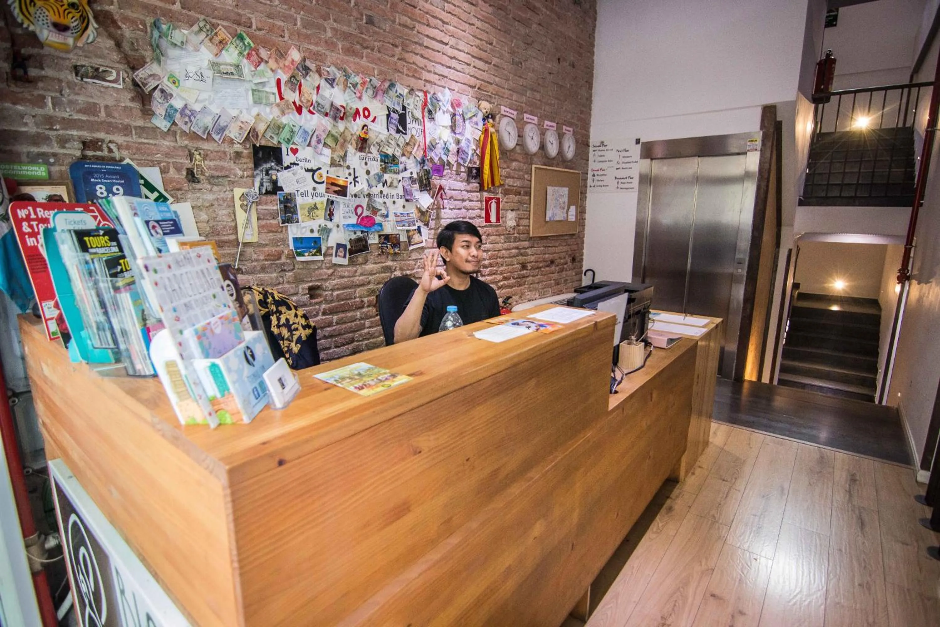 Staff in Black Swan Hostel