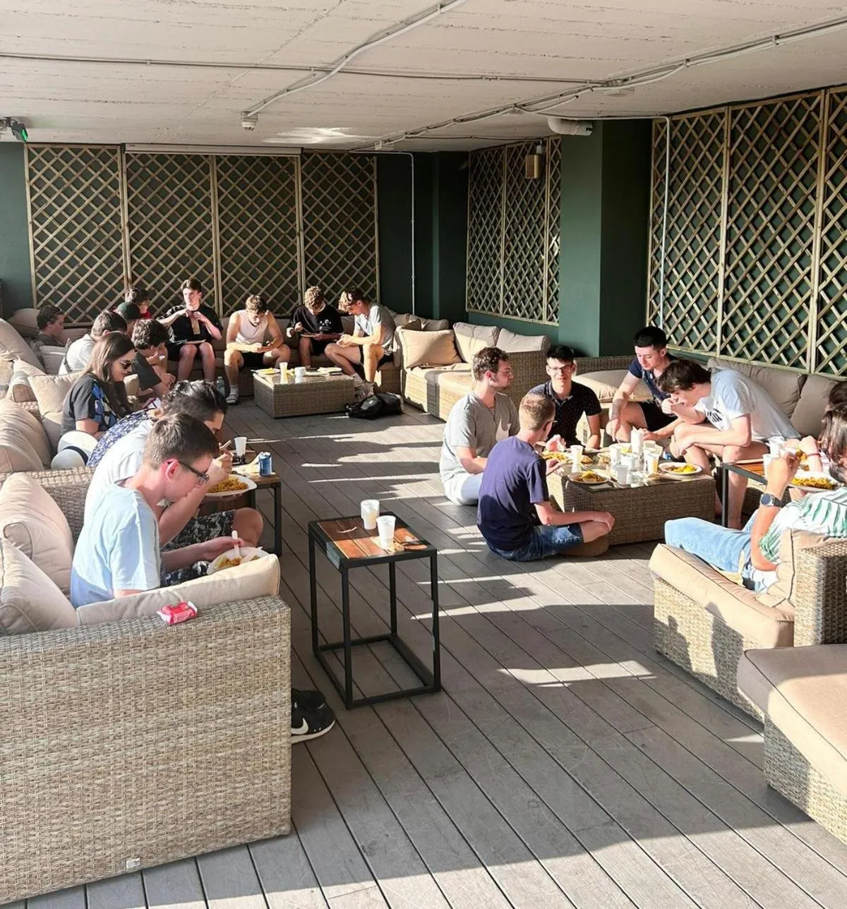 Balcony/Terrace in Twentytu Hostel Barcelona