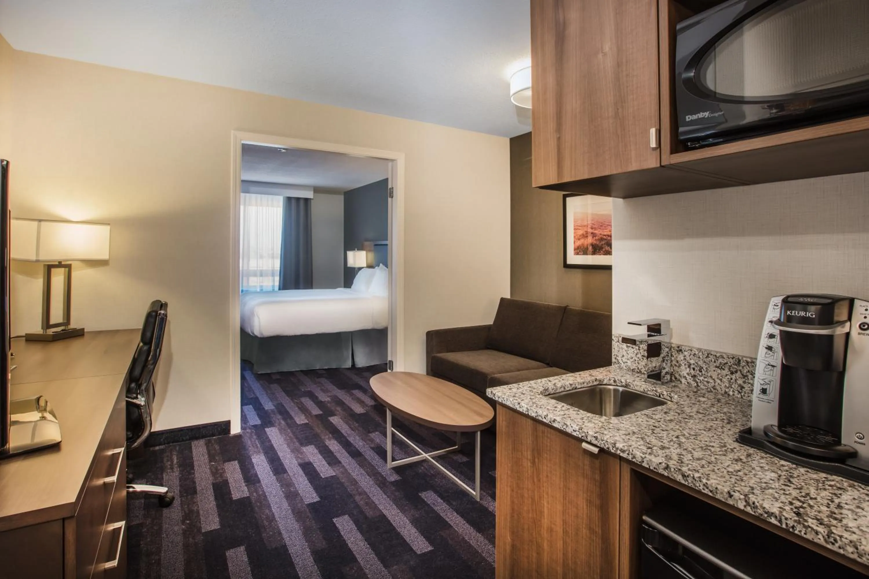 Coffee/tea facilities, Bed in Holiday Inn & Suites Grande Prairie by IHG