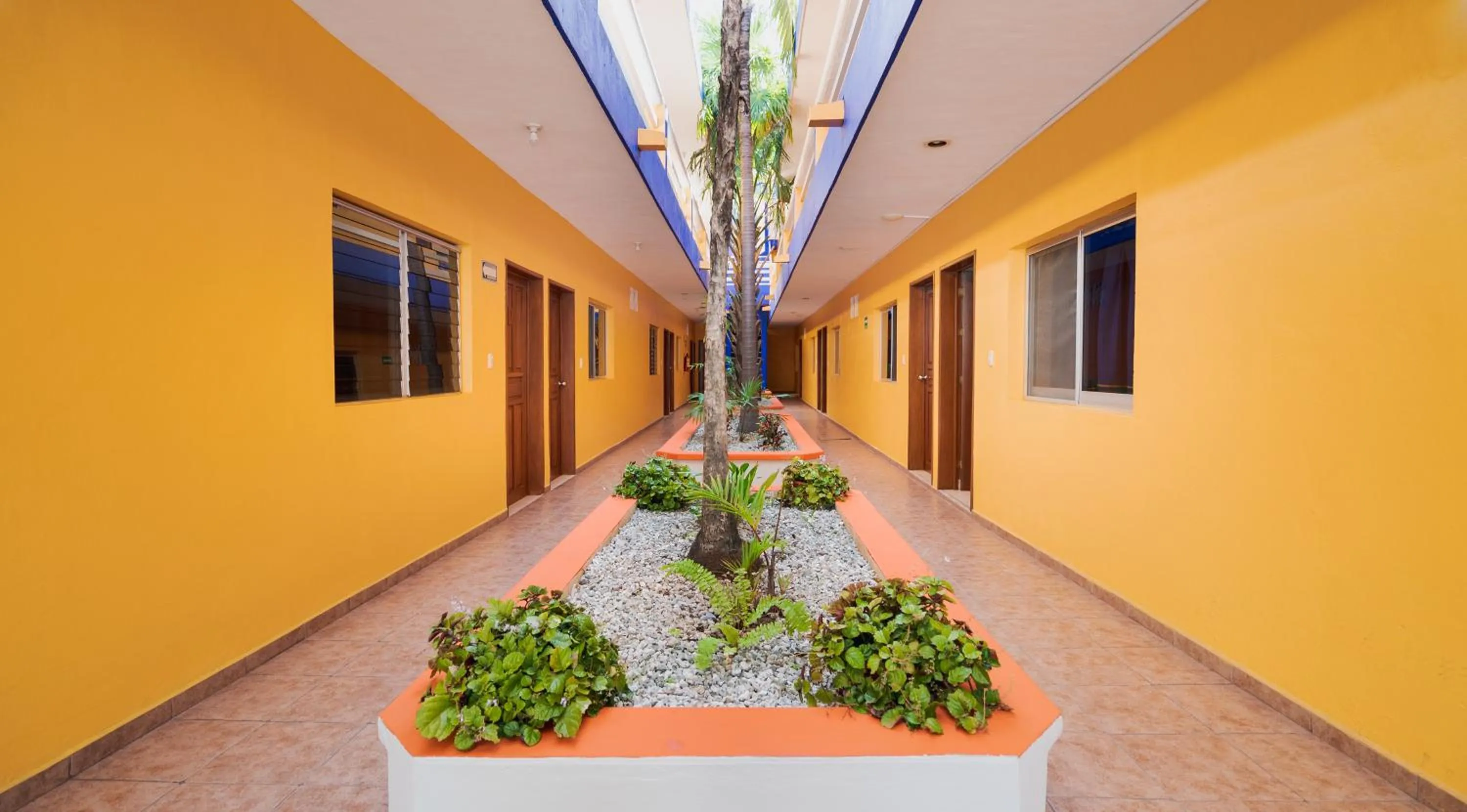 Patio in Hotel Yumkiin - Cerca Del Ferry y Terminal ADO