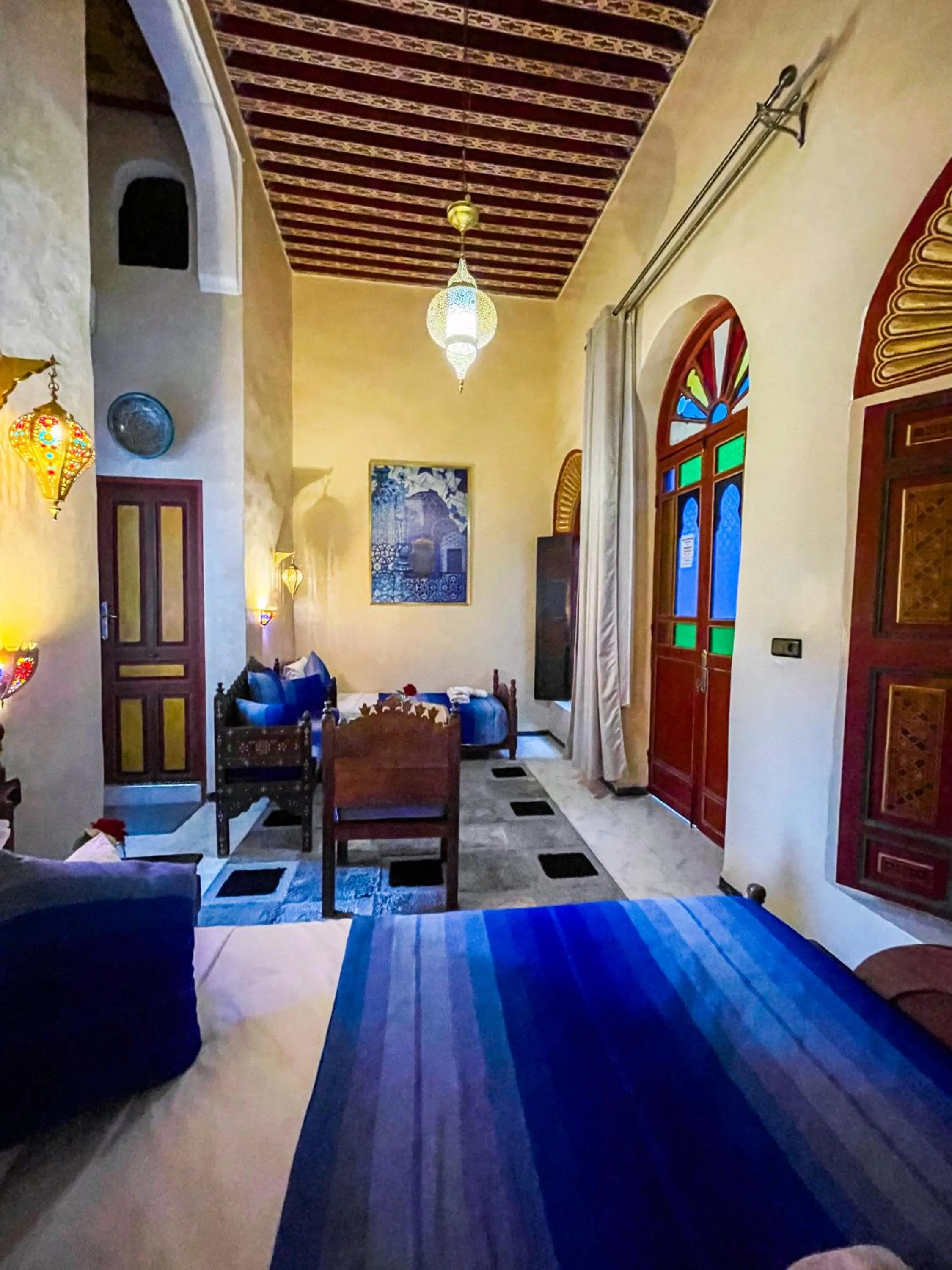 Bed in Riad Dar El Ouedghiri