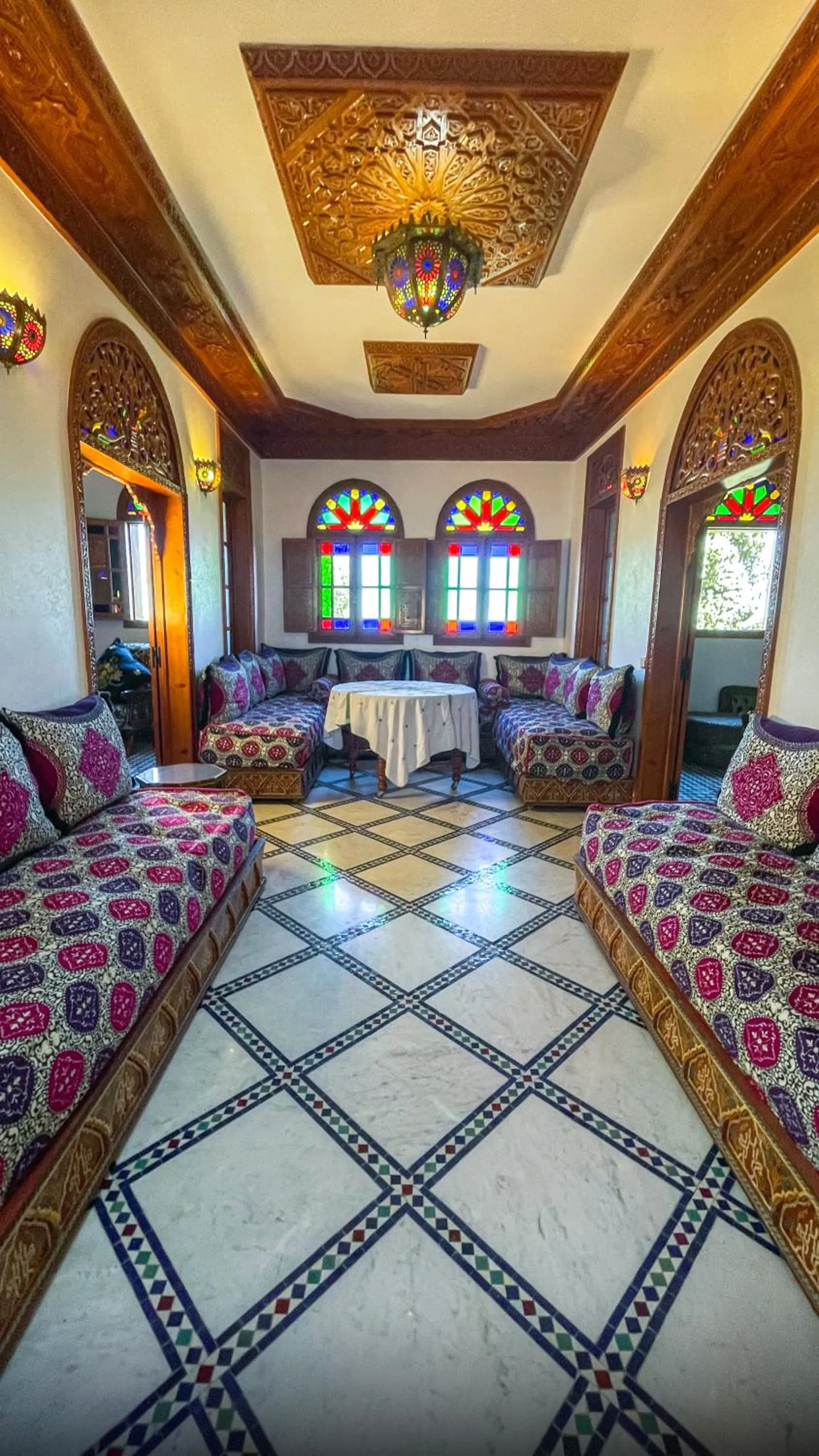Communal lounge/ TV room, Bed in Riad Dar El Ouedghiri