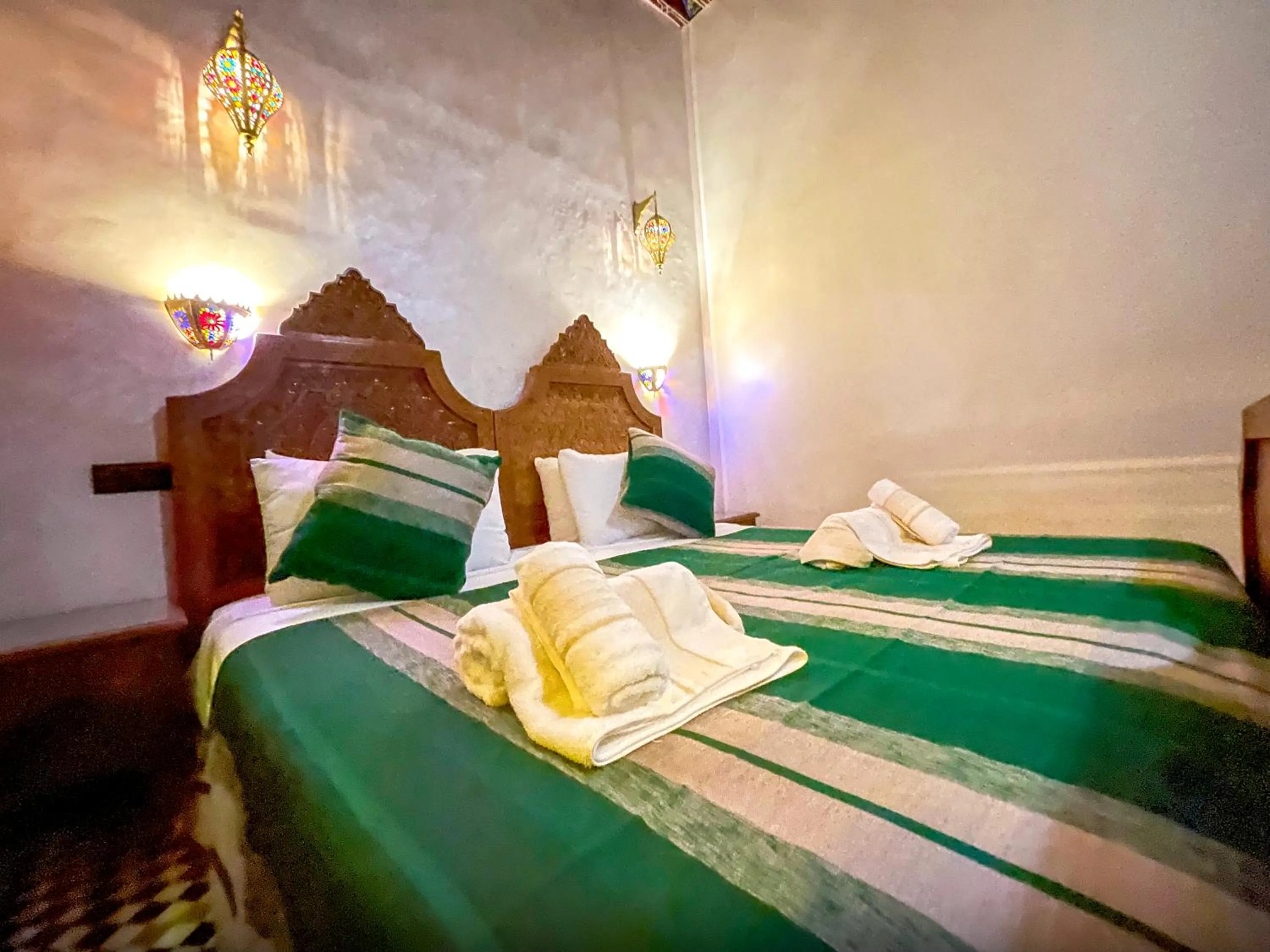 Bed in Riad Dar El Ouedghiri