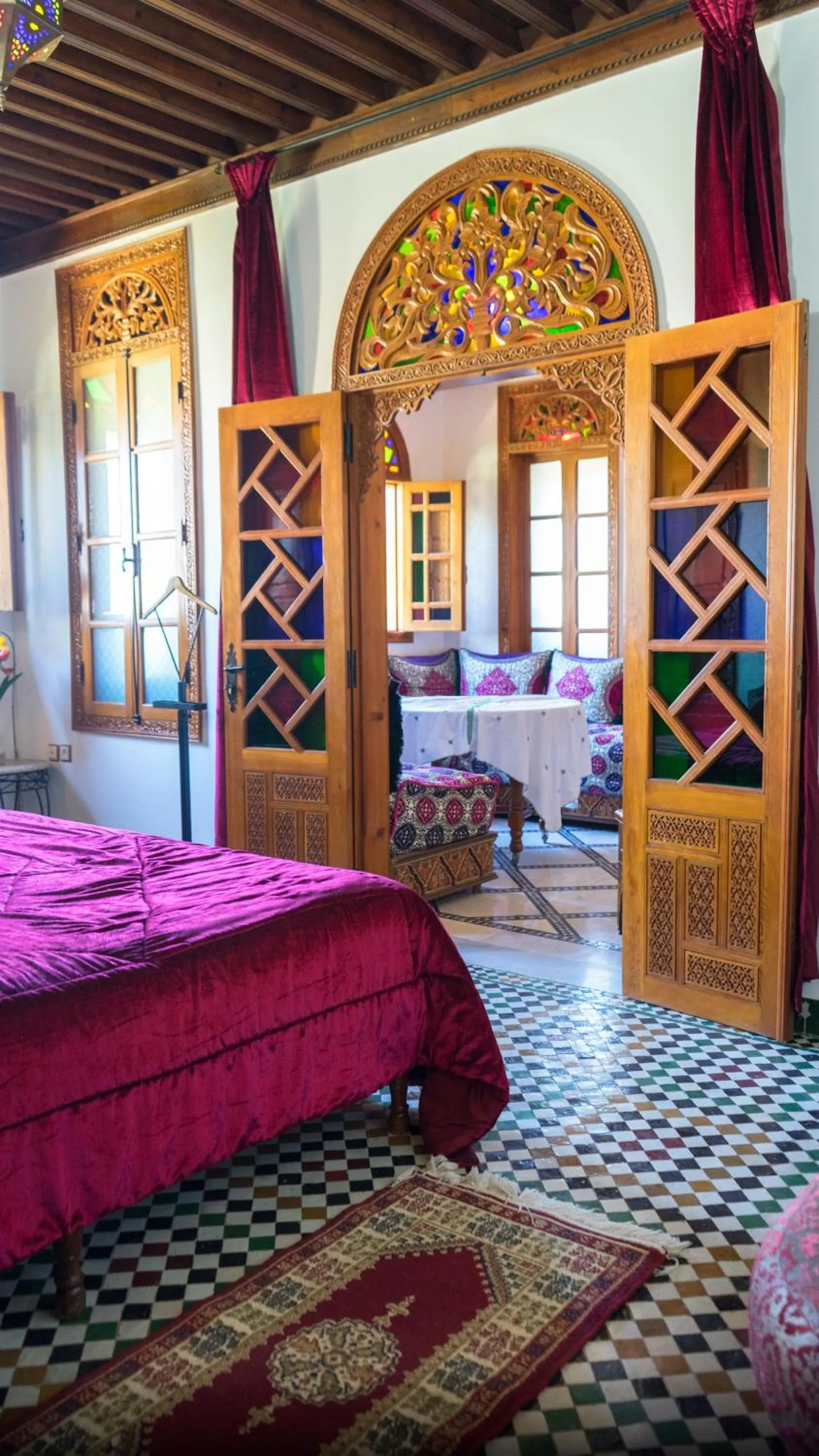 Bed in Riad Dar El Ouedghiri
