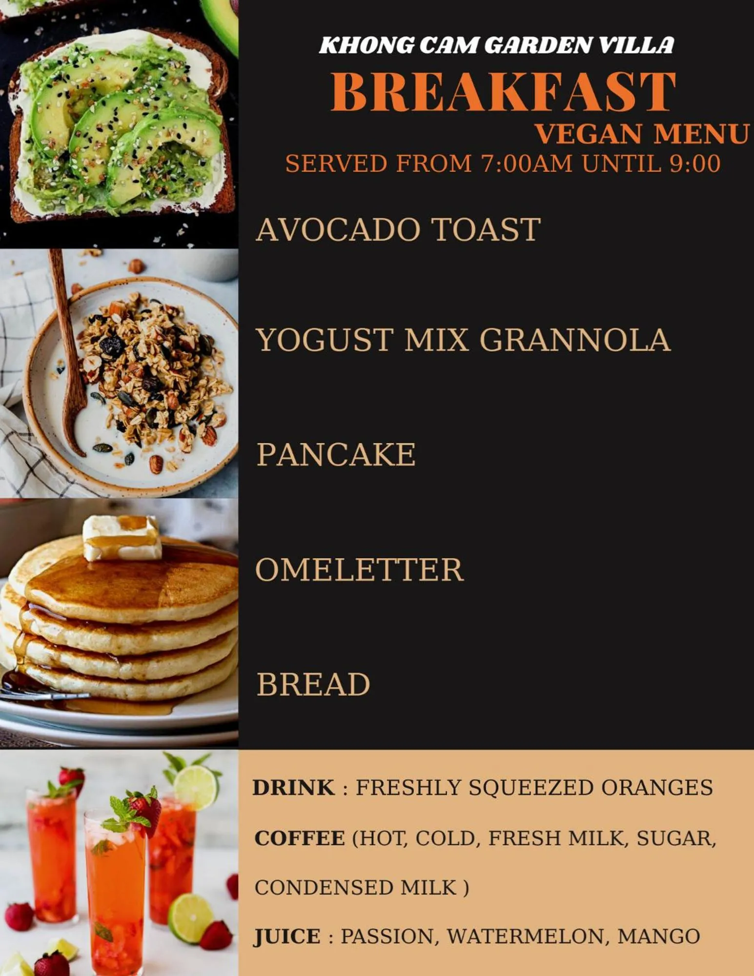 Food close-up in Khong Cam Garden Villas