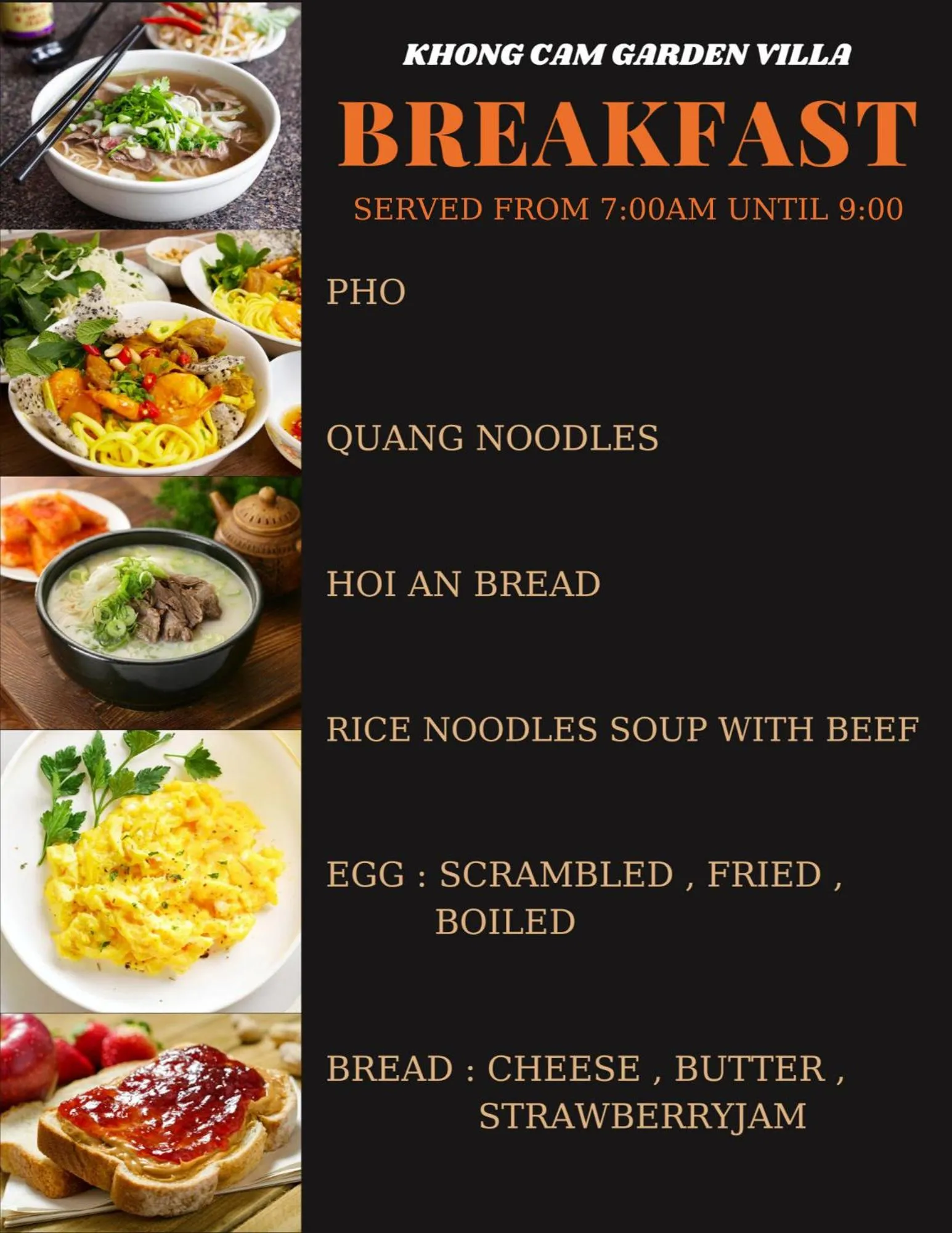 Restaurant/places to eat in Khong Cam Garden Villas