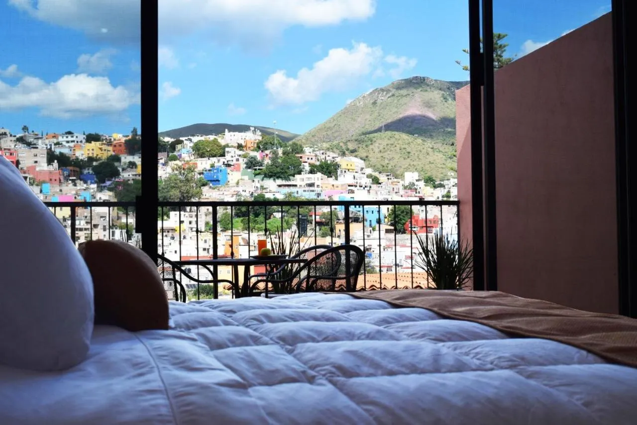 Balcony/Terrace, Bed in Hotel Corazón Mexicano