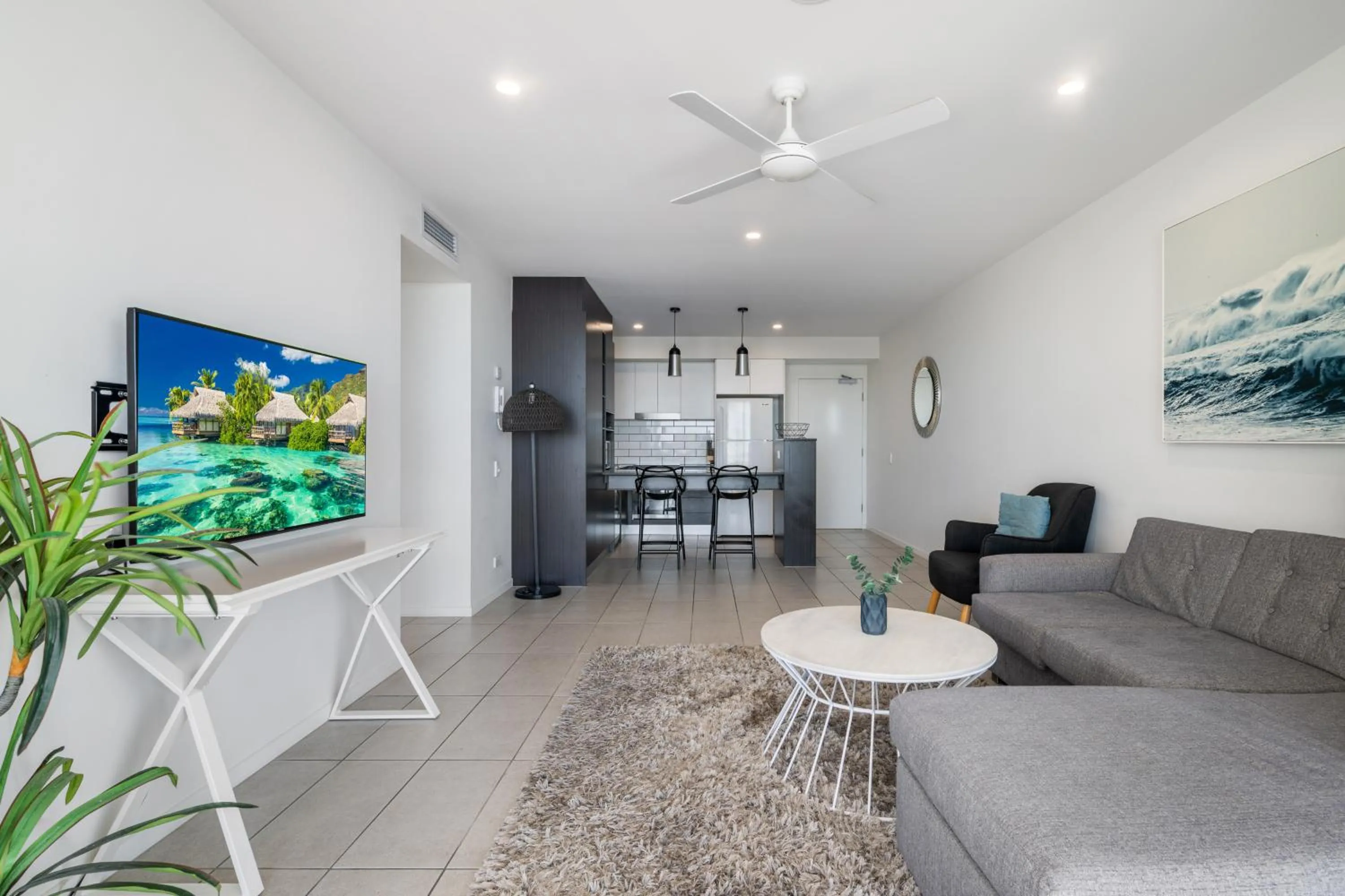Living room in North Shore Oceanside Kawana