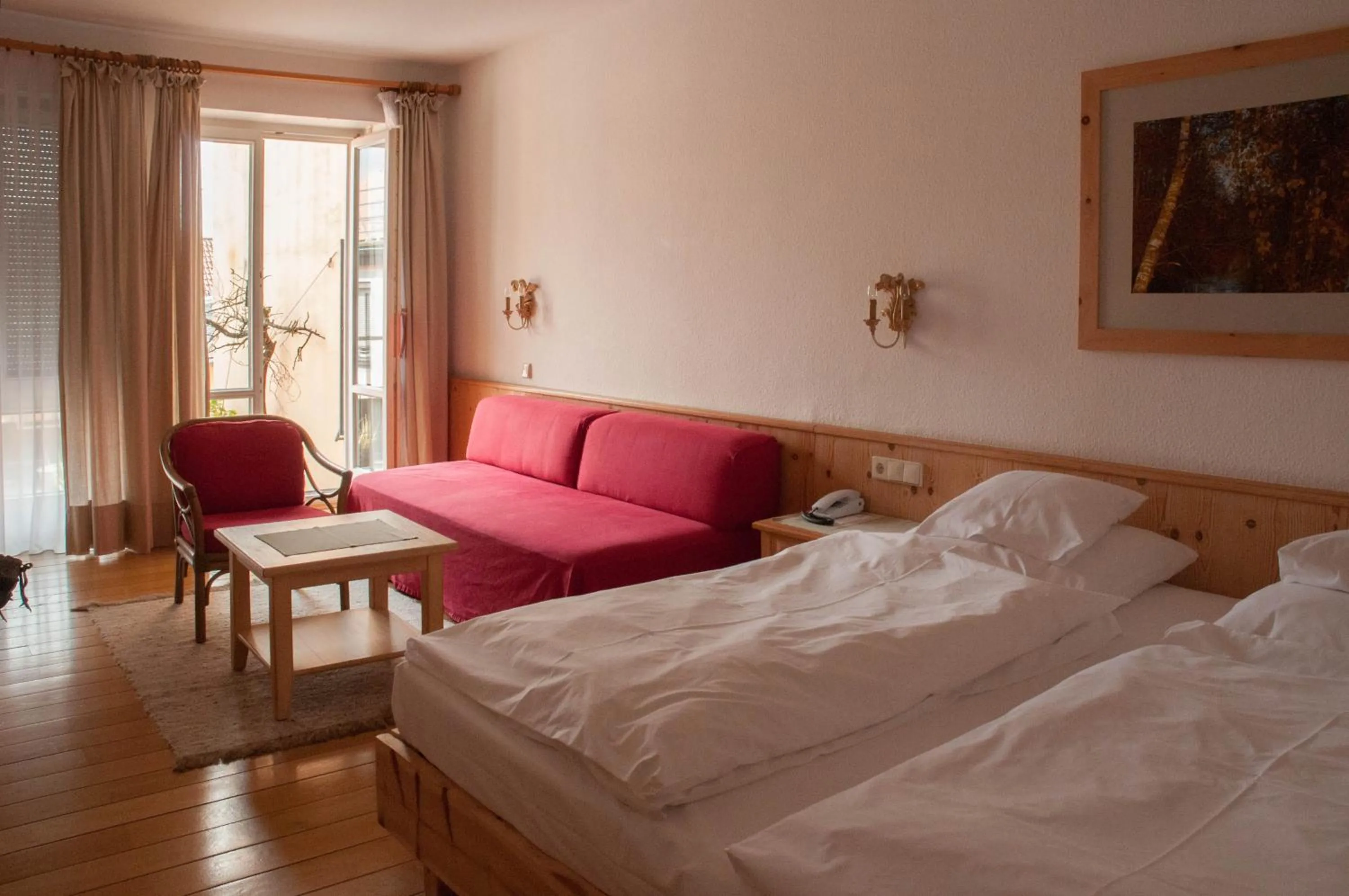 Patio, Bed in Hotel Seethaler