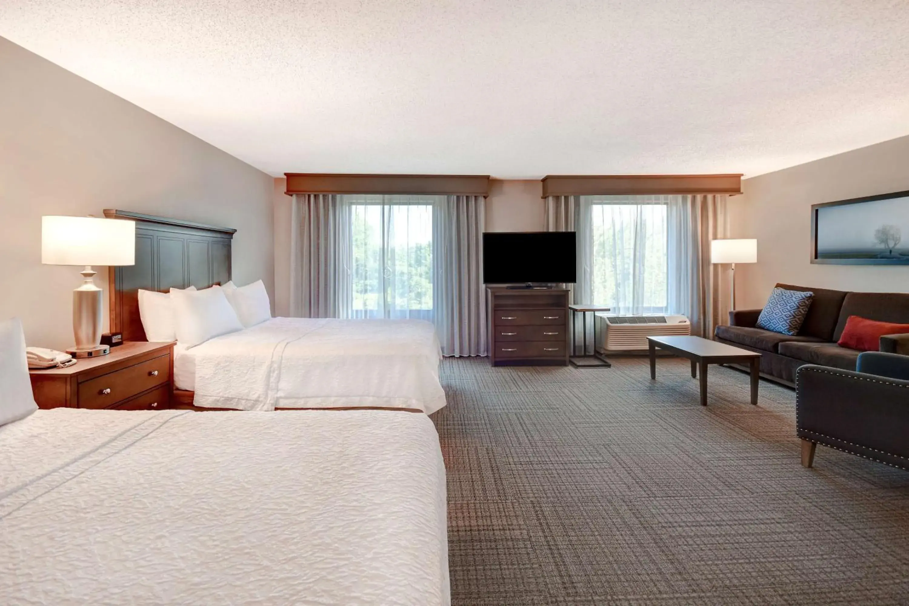 Queen Studio Suite with Two Queen Beds and Sofa Bed - Non-Smoking in Hampton Inn & Suites Alexandria Old Town Area South Queen Studio Suite with Two Queen Beds and Sofa Bed - Non-Smoking in Hampton Inn & Suites Alexandria Old Town Area South