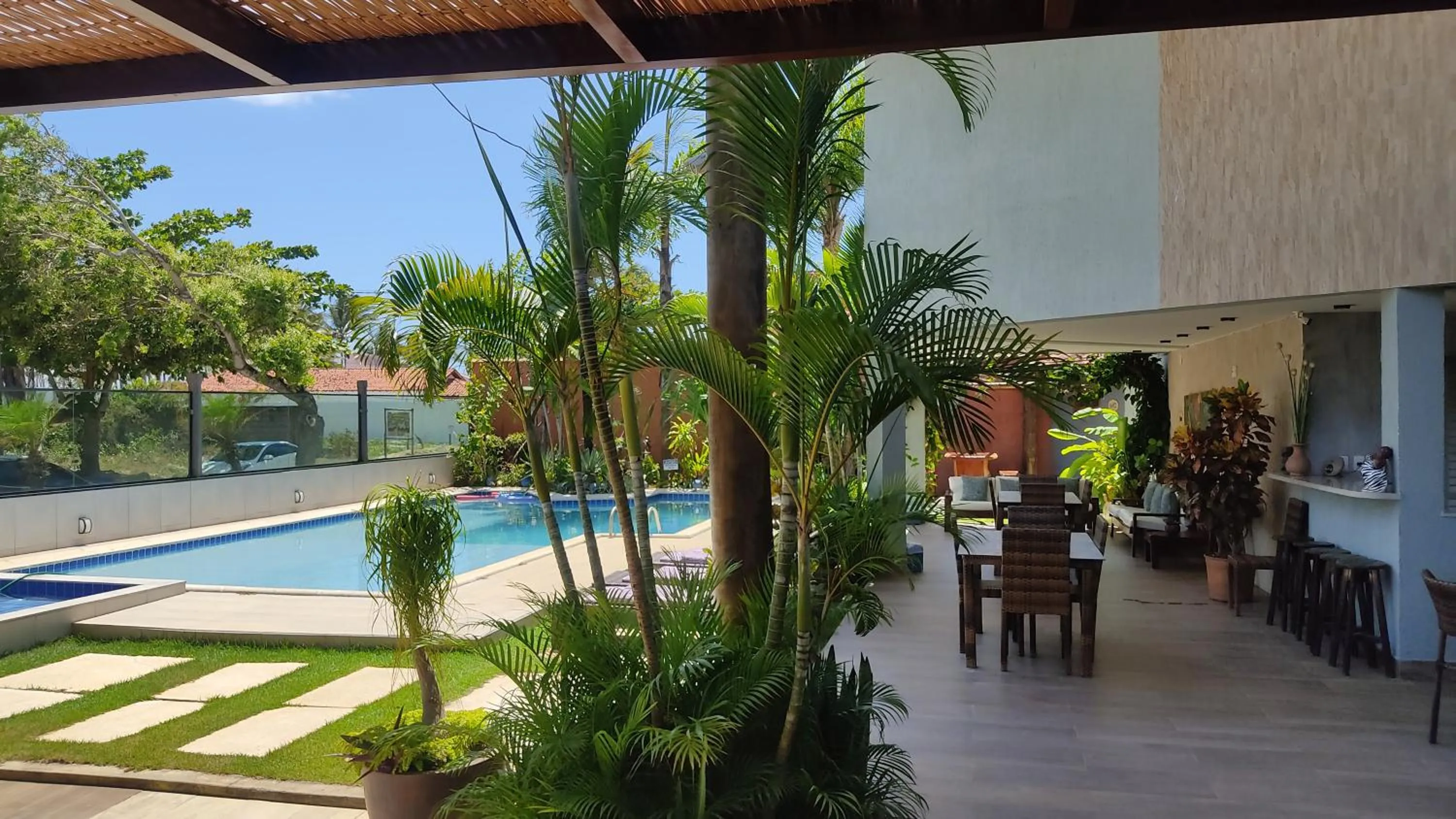 Pool view in Pousada Novo Prado